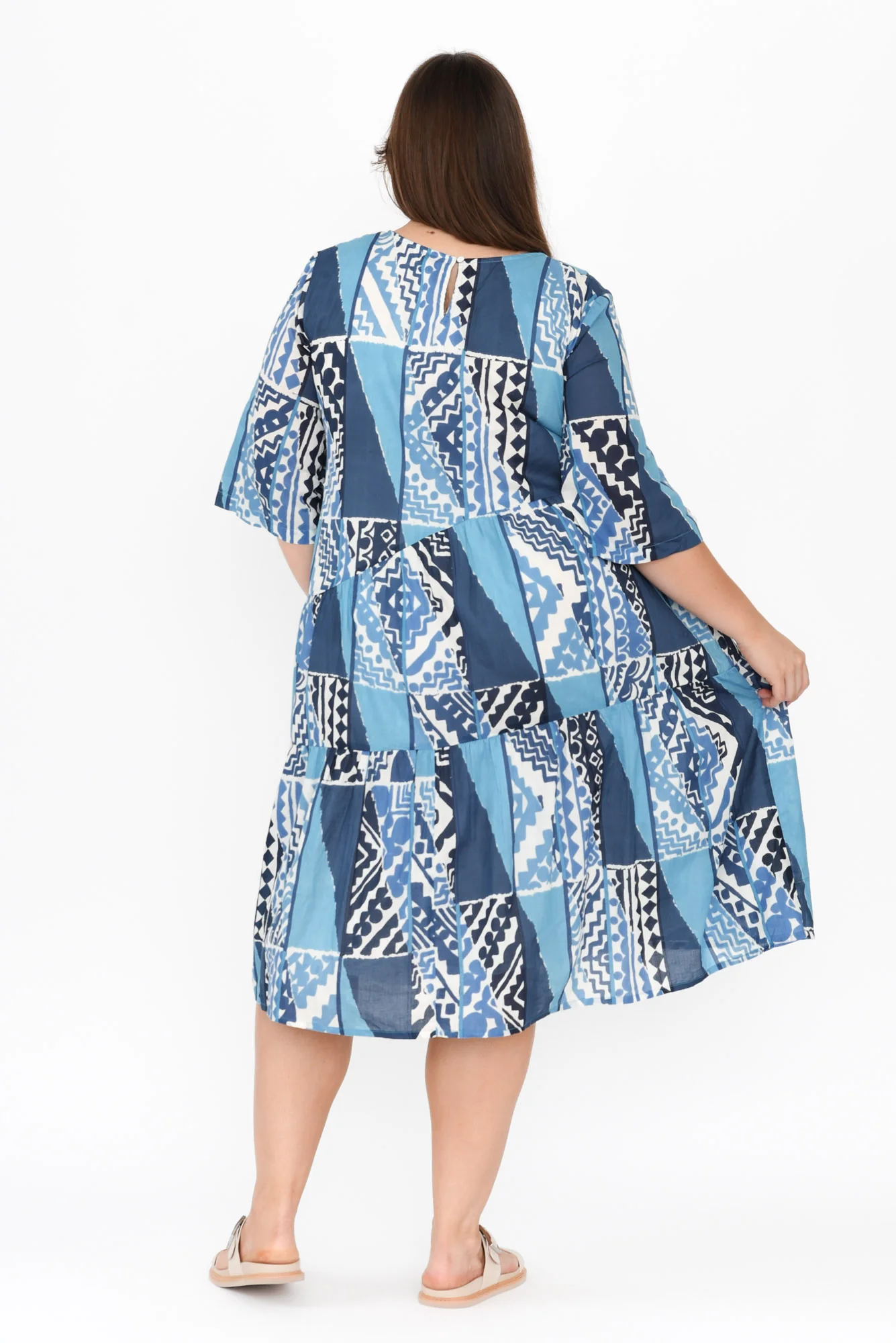 Violetta Blue Motif Cotton Dress