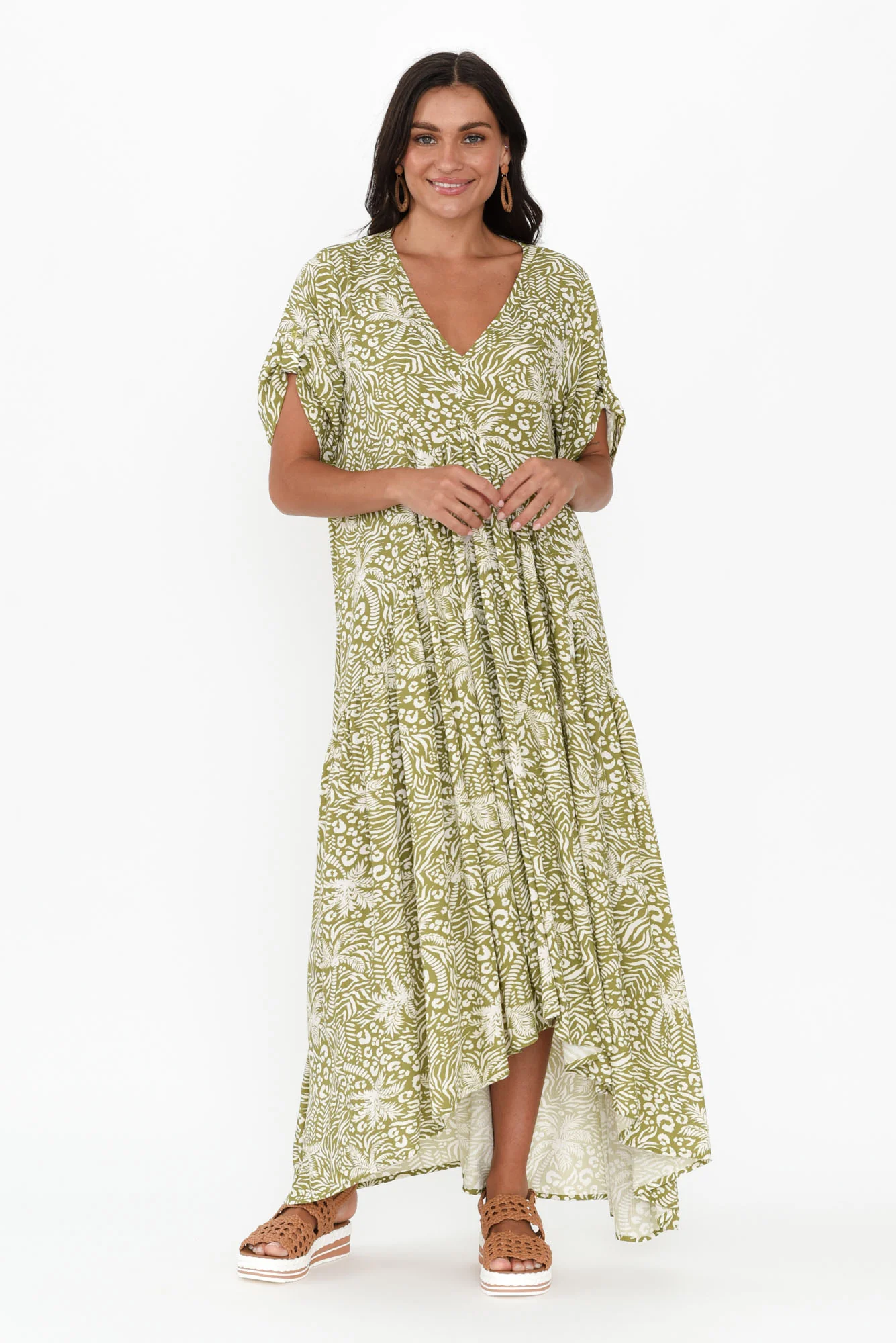 Green Palm Peak Maxi Dress