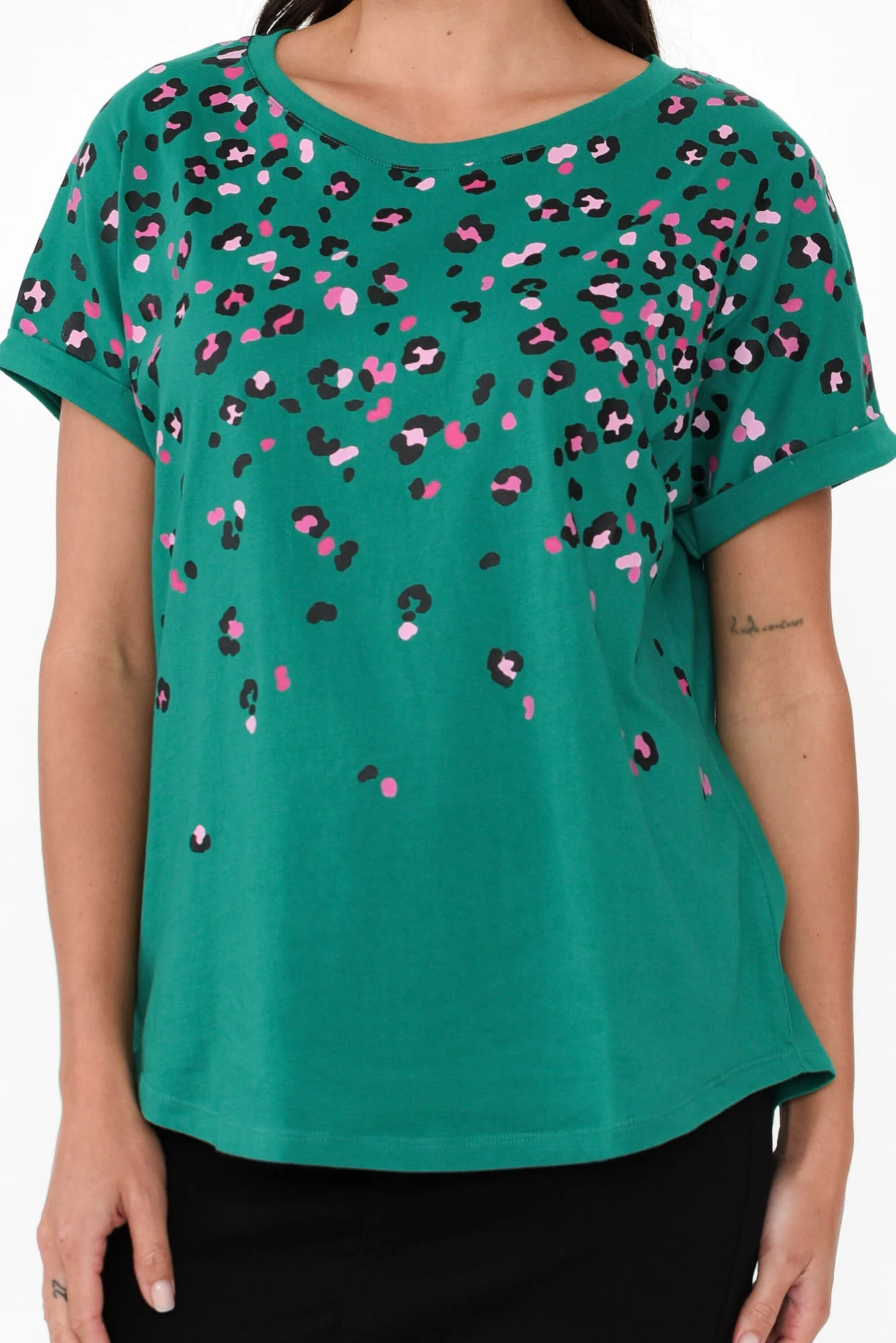Hailey Green Animal Cotton Tee