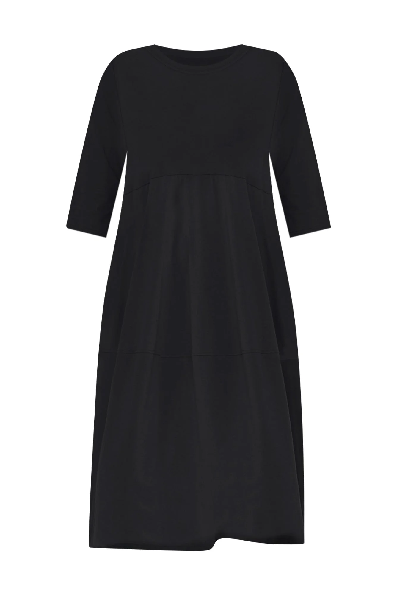 Marlyn Black Cotton Blend Balloon Dress