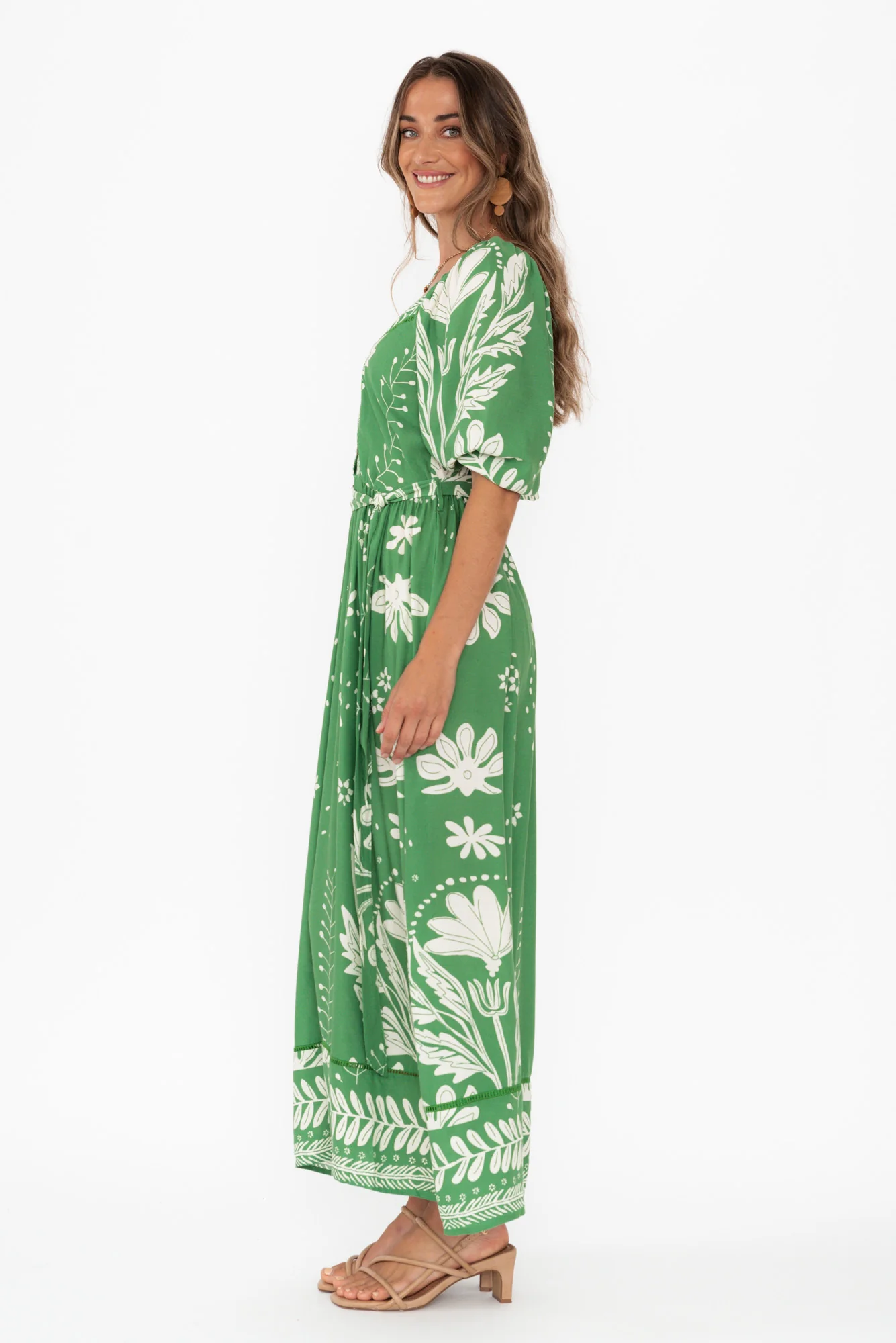 Lyndel Green Floral Tie Dress