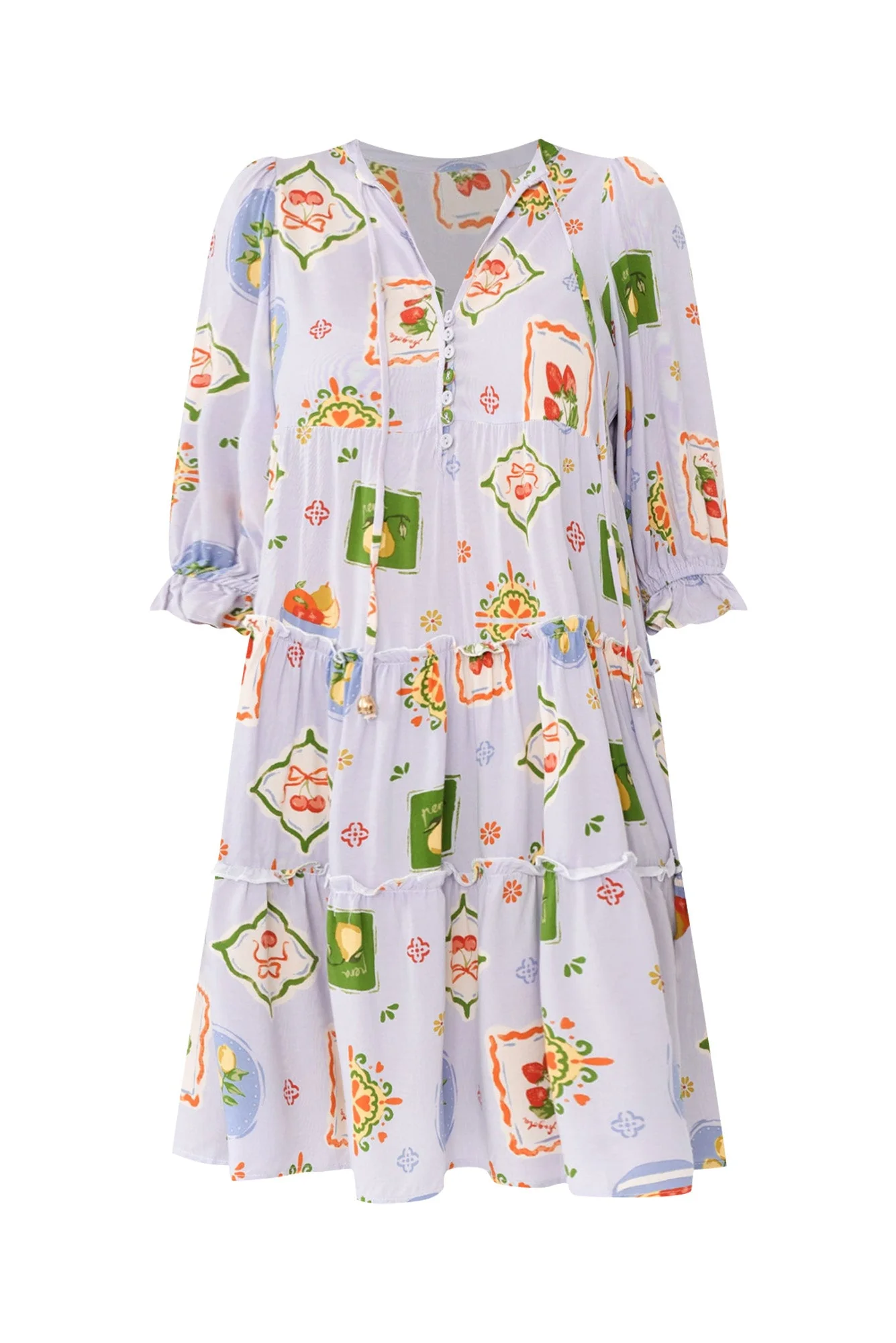 Irena Blue Harvest Tier Dress