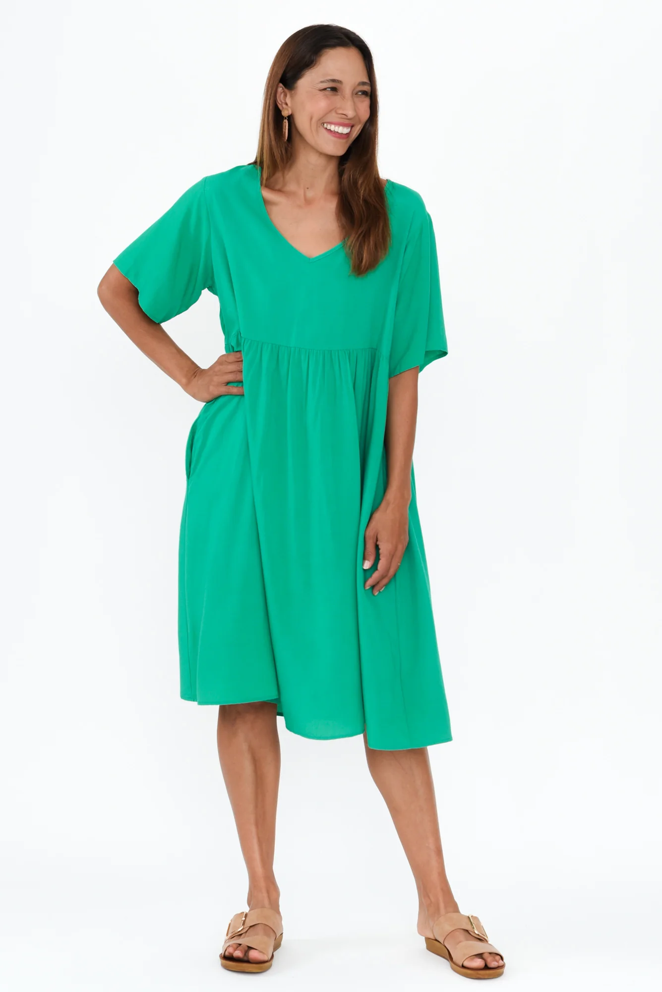 Sharlene Green Midi Dress
