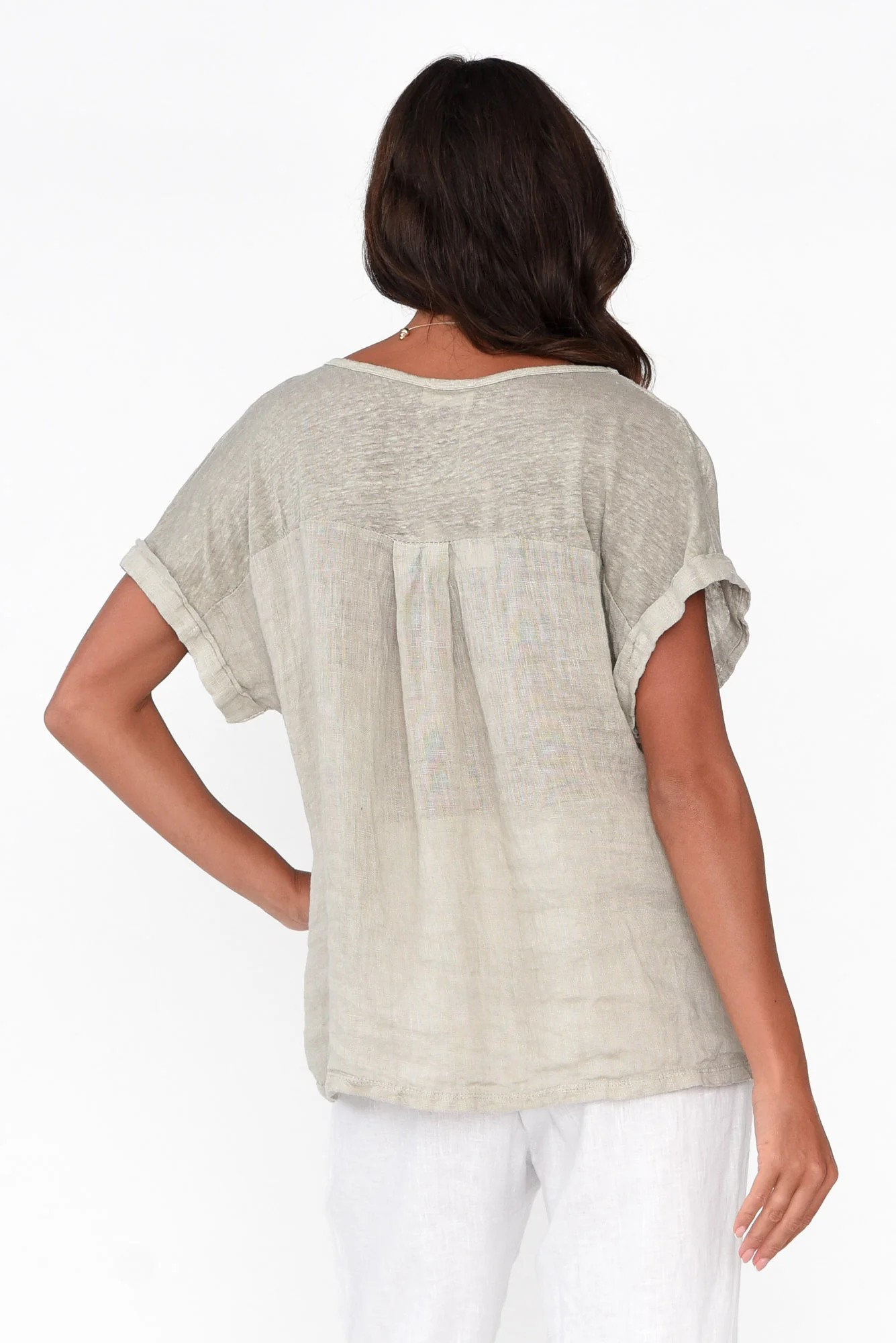 Anna Natural Linen Tee