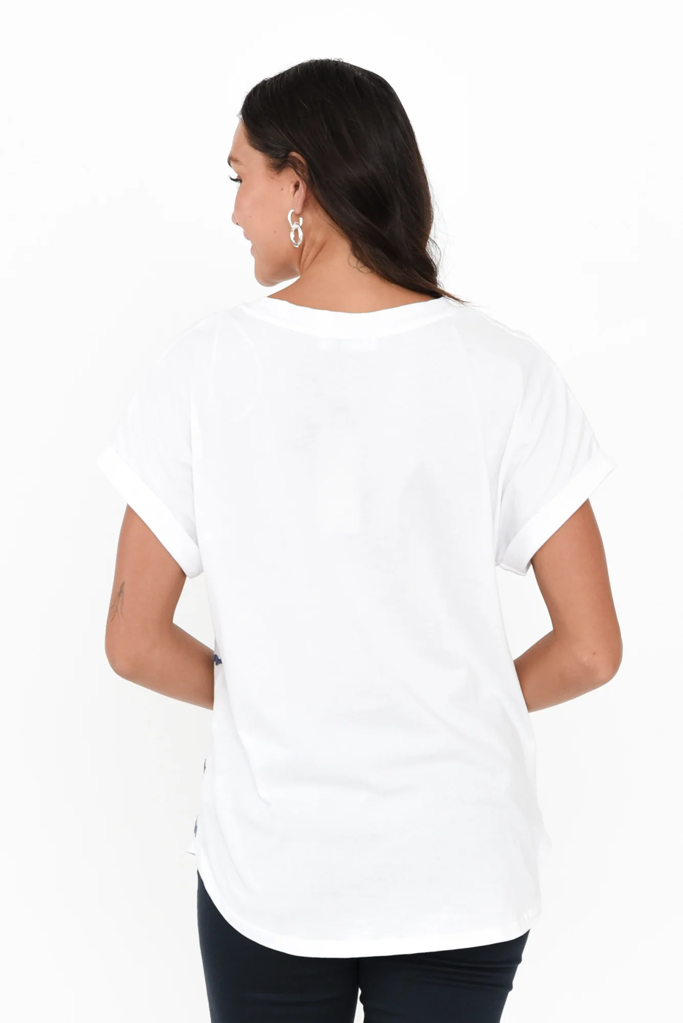 Sunny White Stripe Cotton Tee