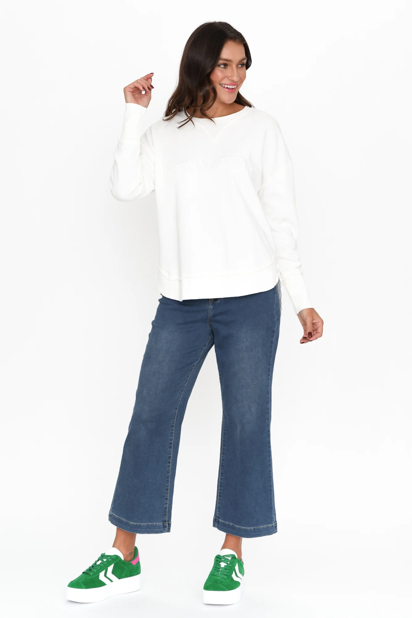 Simplified White Crewneck Jumper