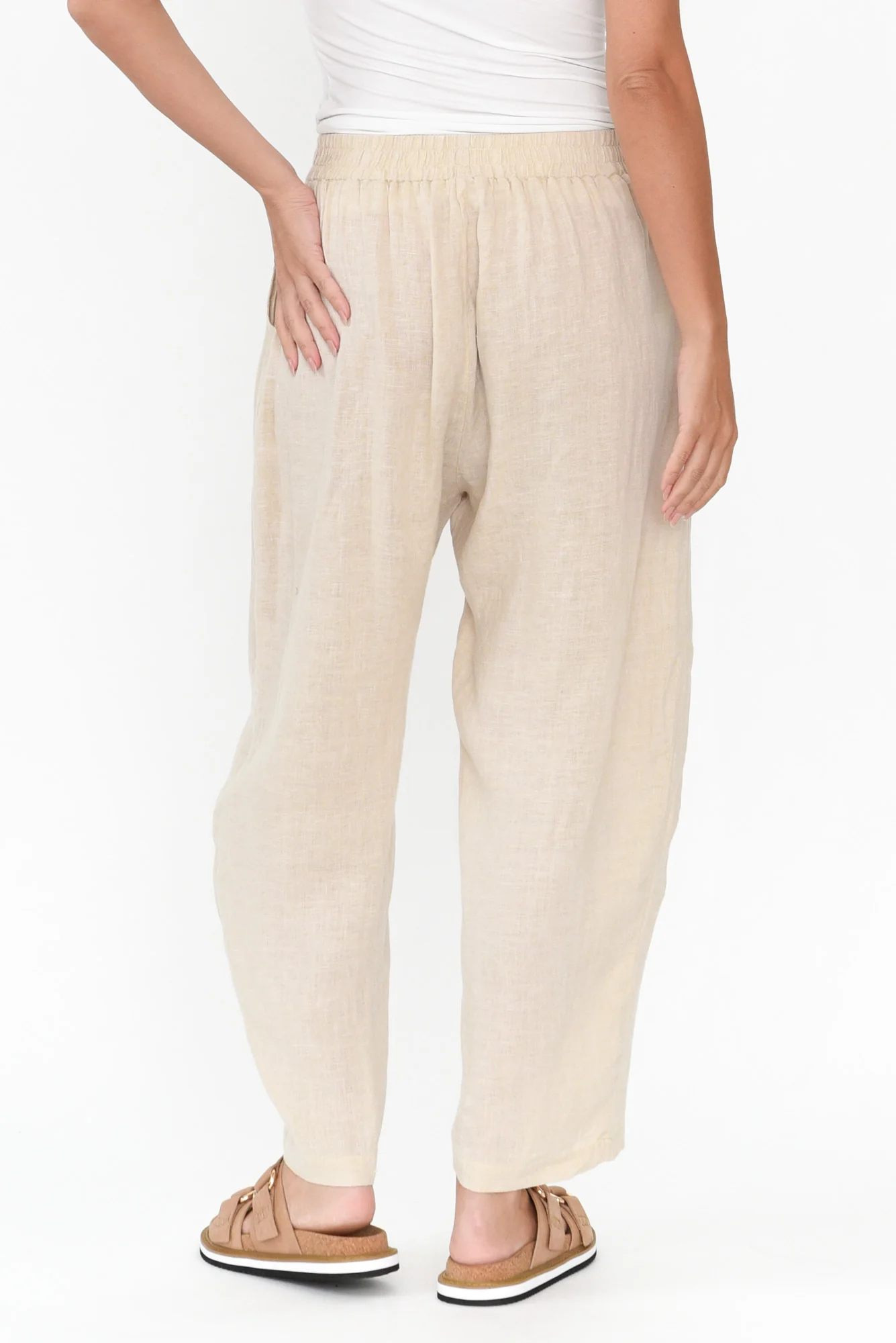 Ataya Beige Linen Pants
