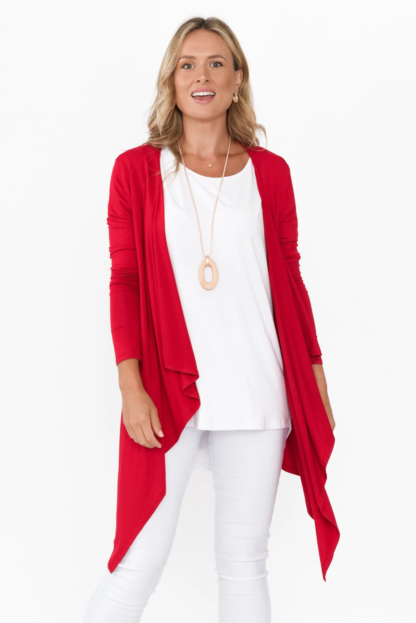 Cherry Bamboo Waterfall Cardigan