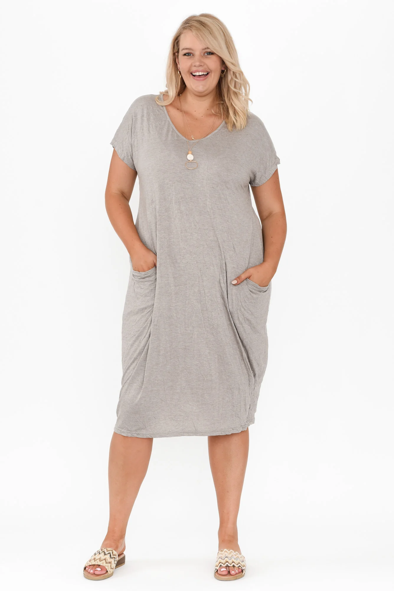 Travel Oat Crinkle Cotton Dress