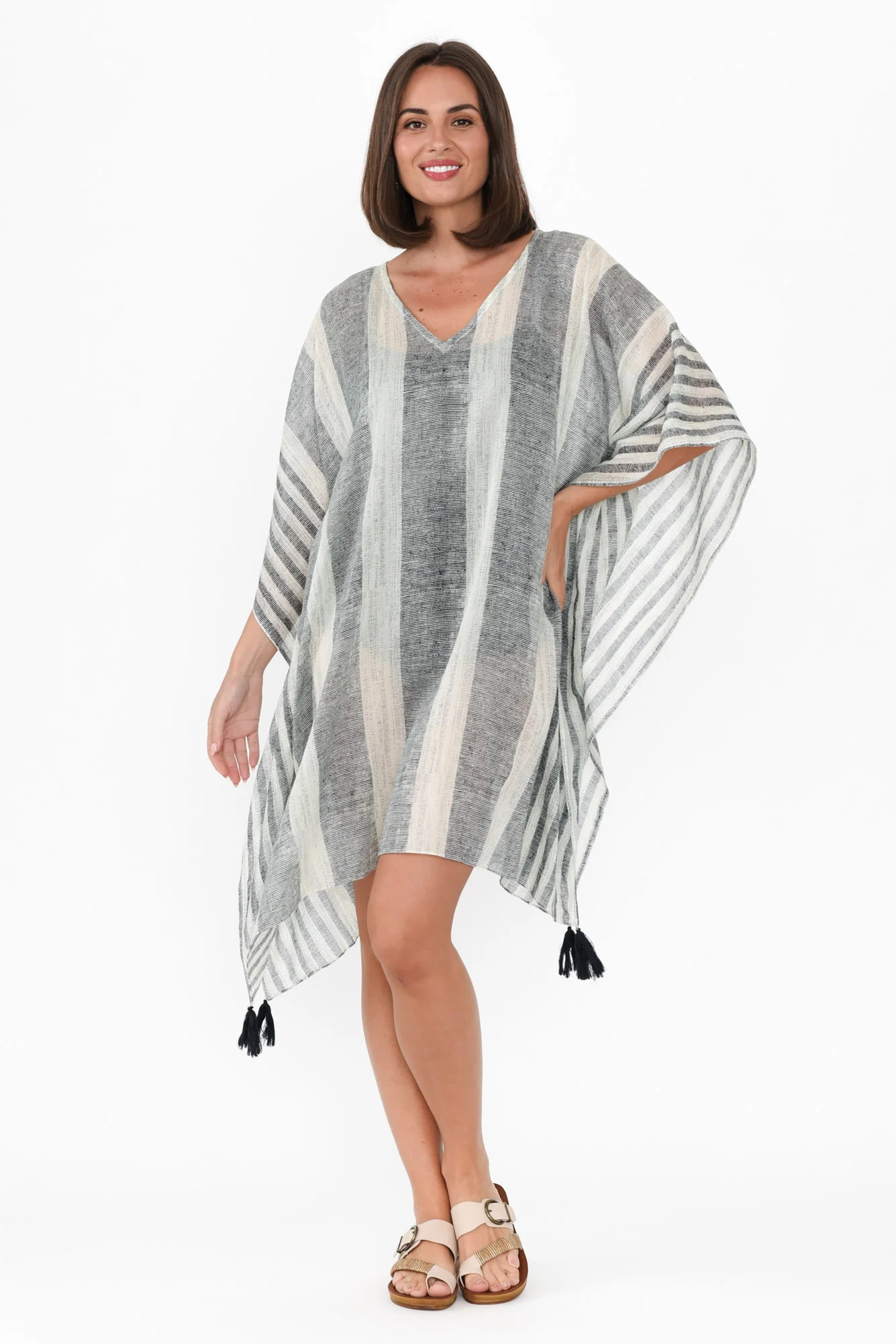Stella Navy Stripe Cotton Kaftan