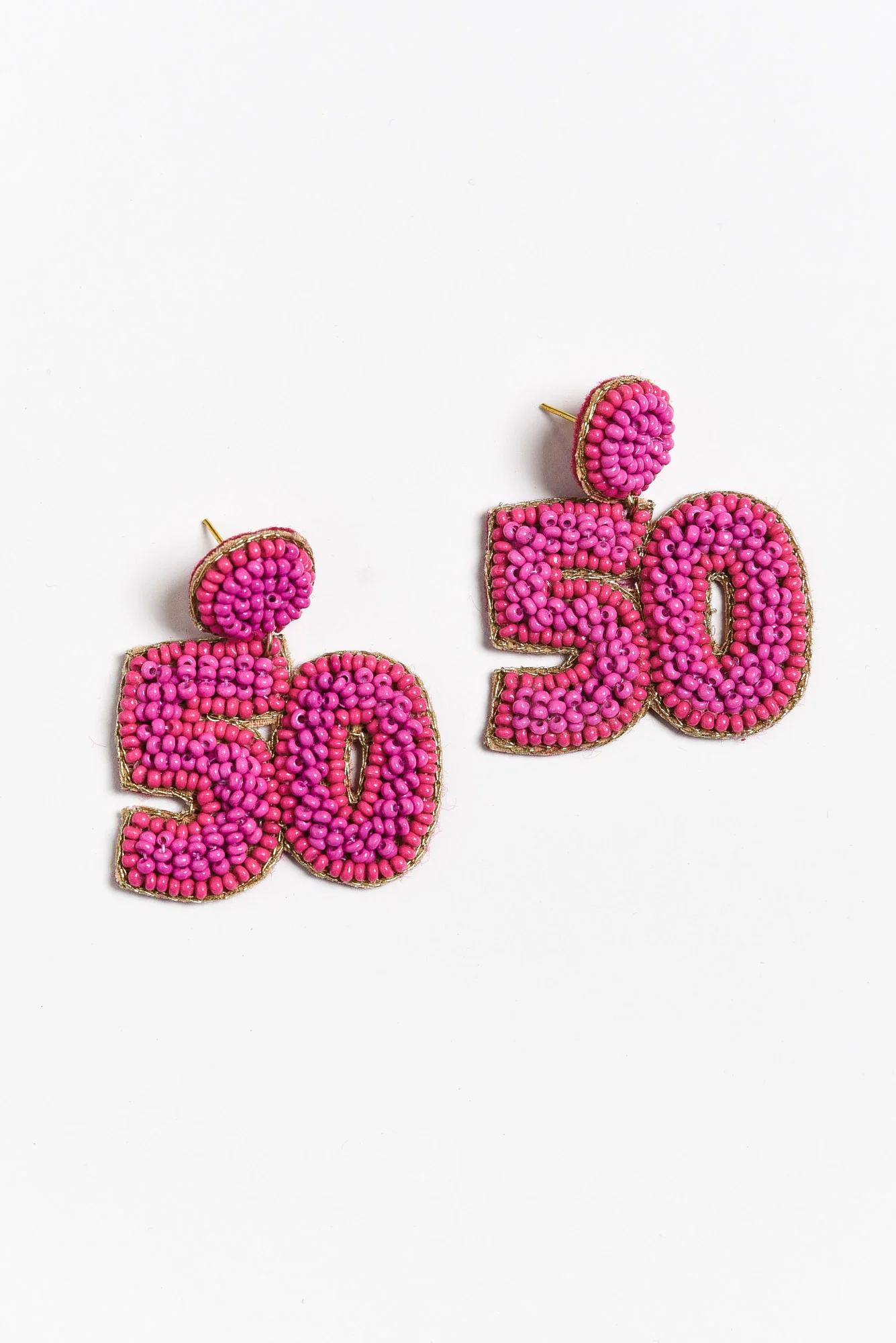 Valette Pink Beaded 50 Earrings