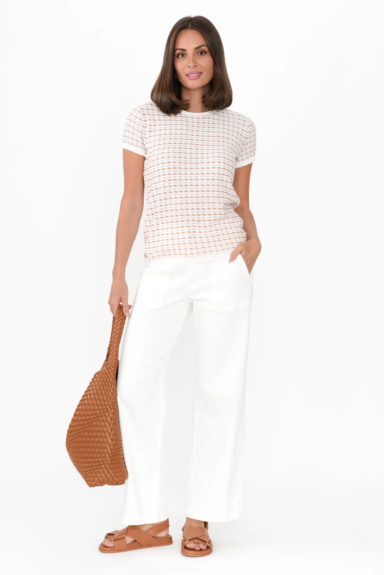 Ziggy Pink Stripe Cotton Knit Tee