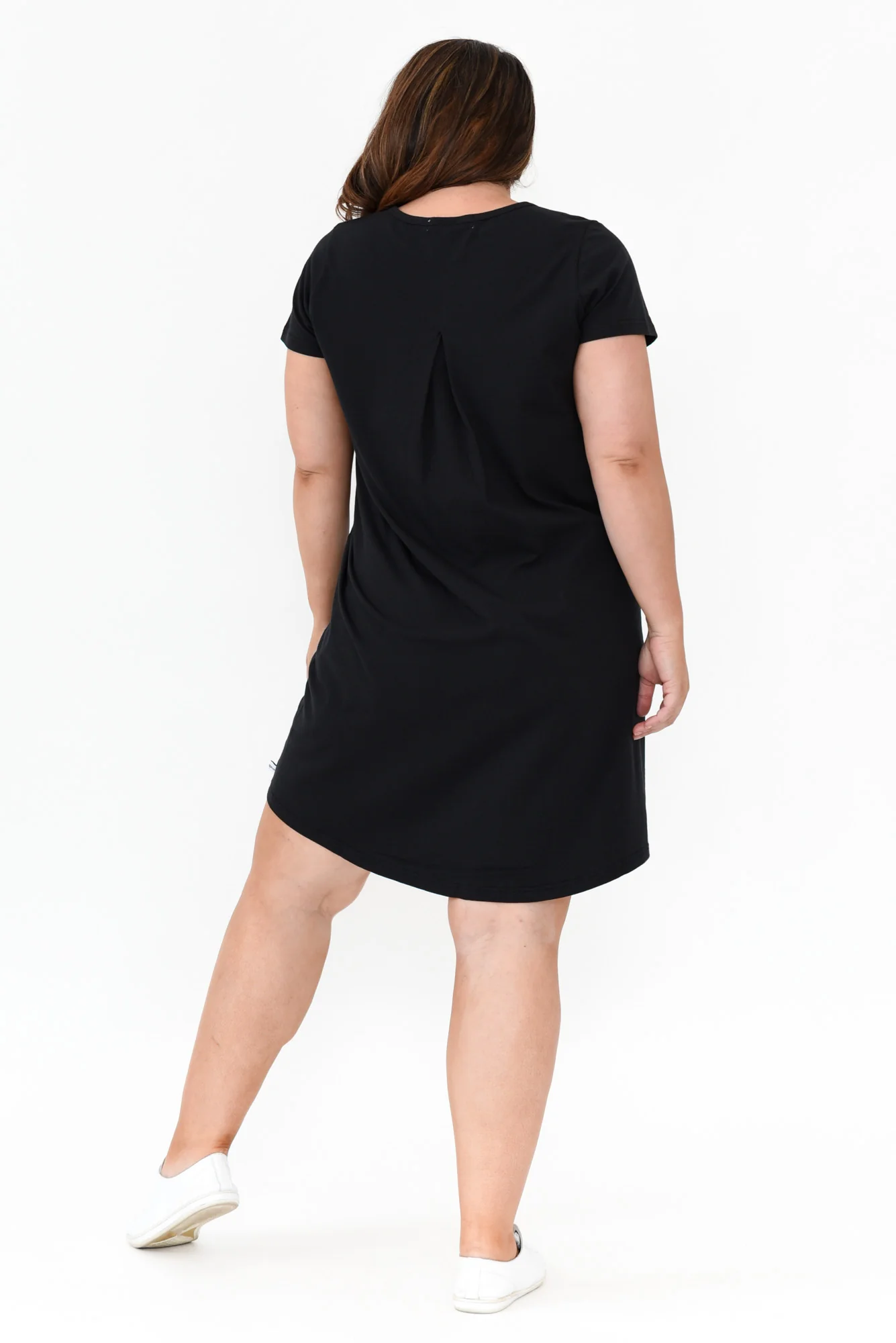 Mandy Black Cotton Tee Dress