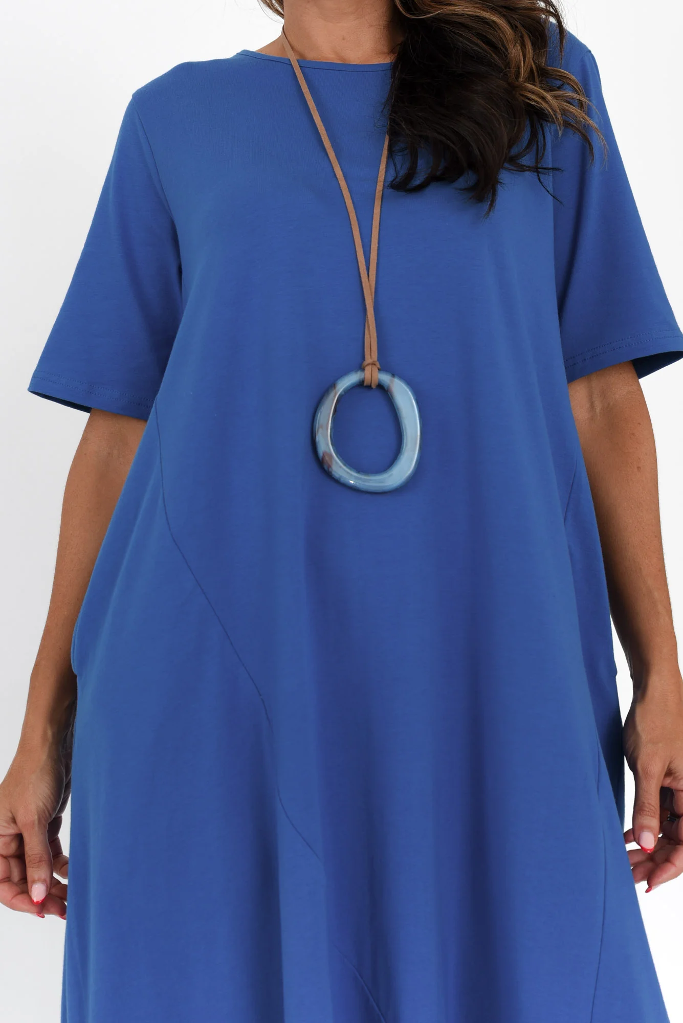 Bronte Cobalt Cotton Tee Dress