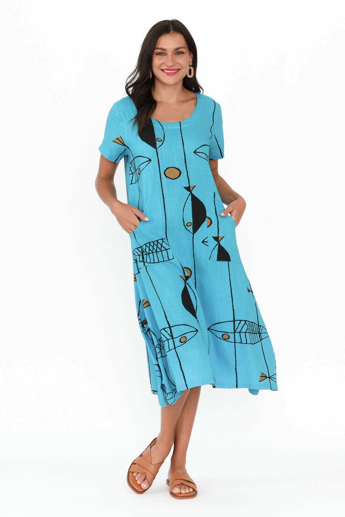 Lula Blue Sea Linen Cotton Dress
