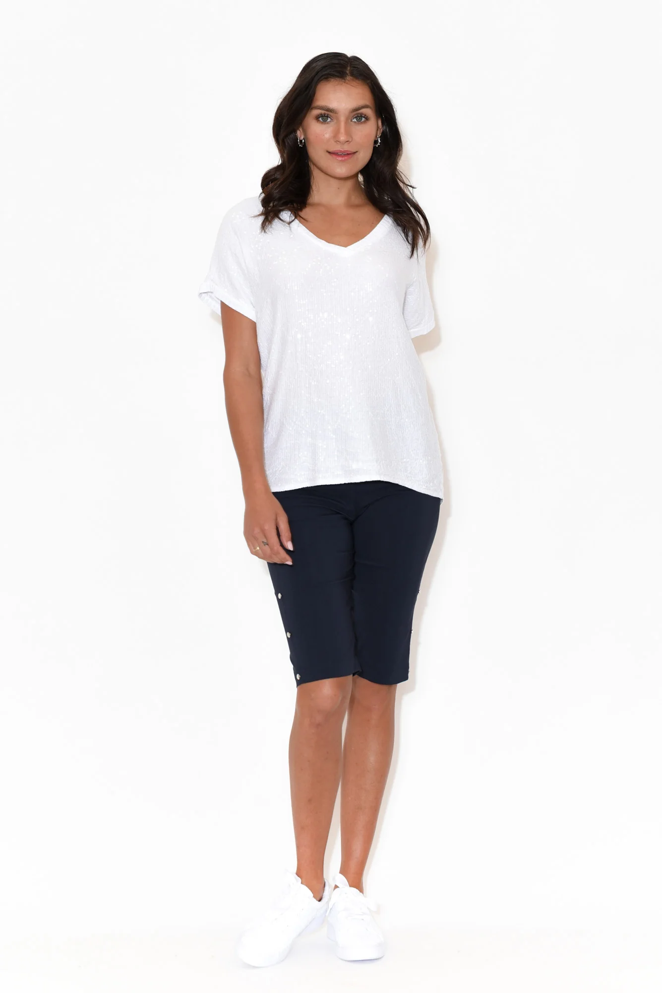 Alyssa Navy Pocket Shorts