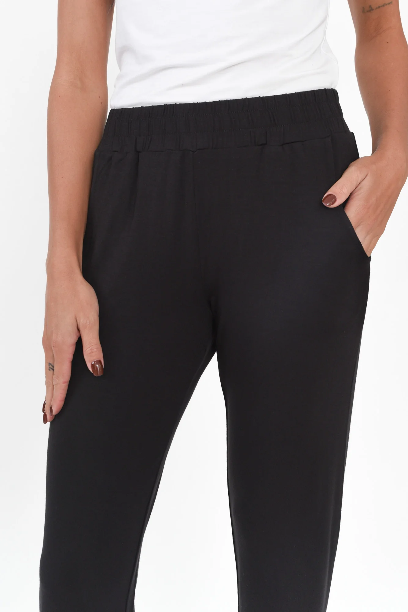 Percy Black Bamboo Pocket Pants