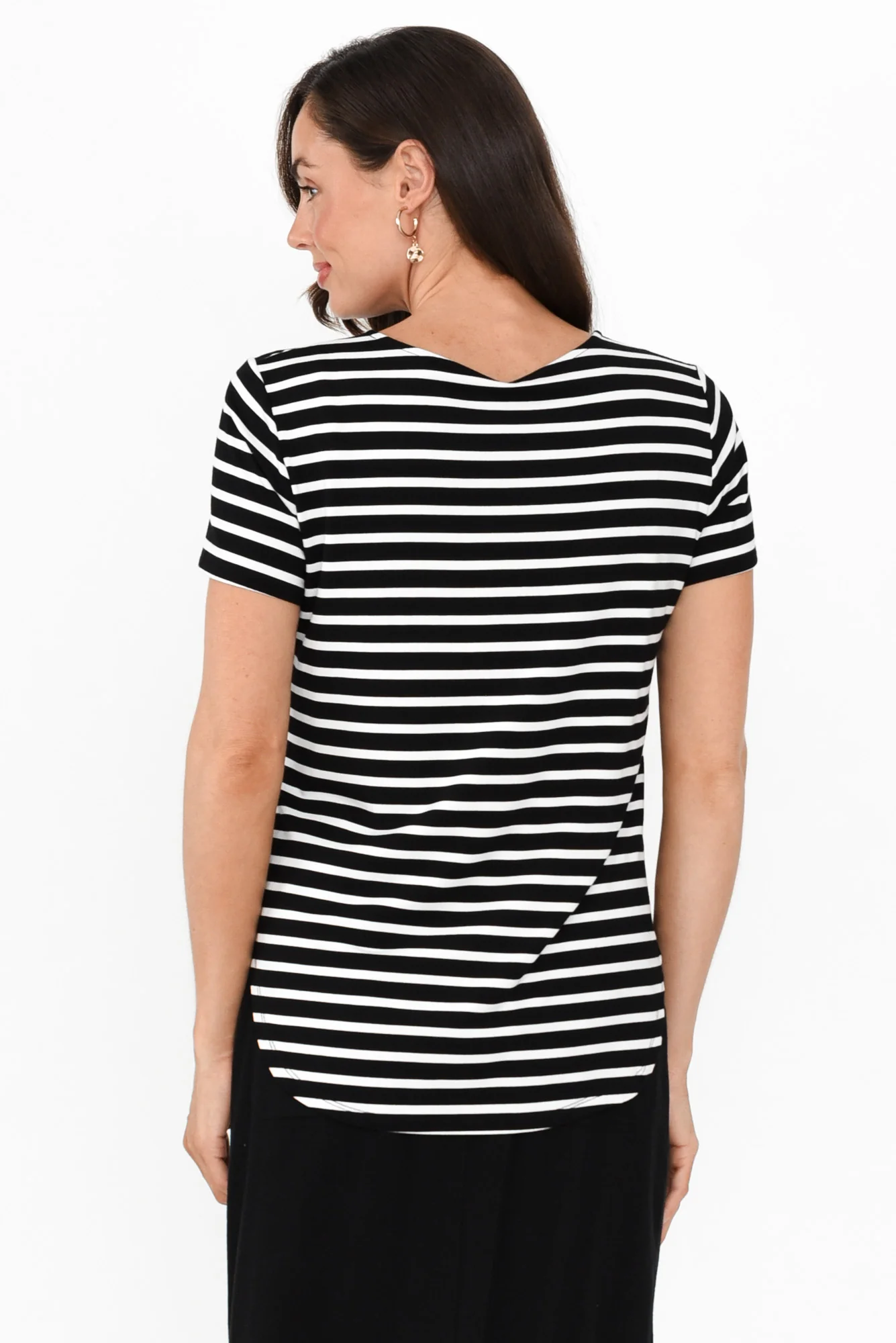 Janis Black Stripe Bamboo Tee