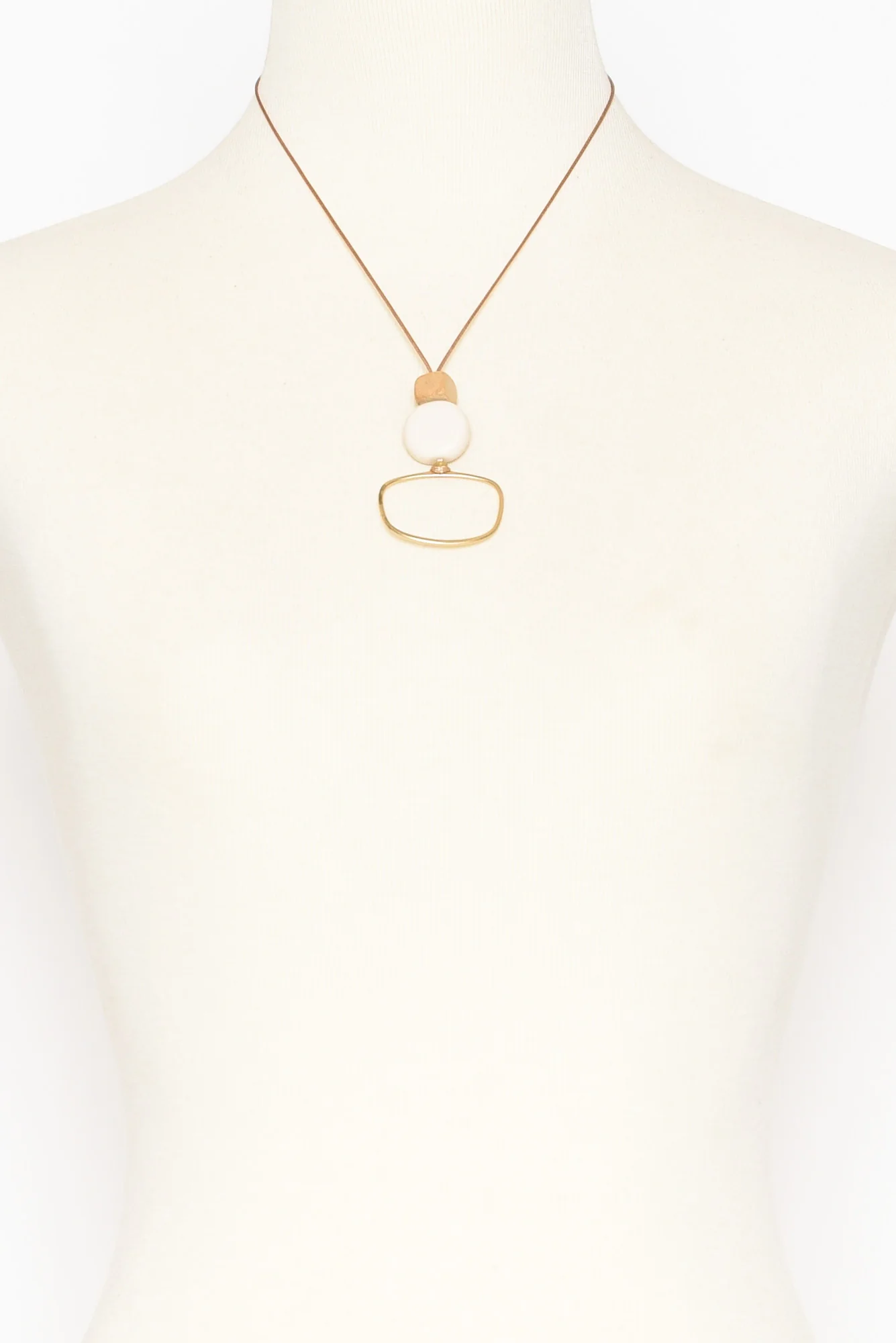 Callie Gold Bead Pendant Necklace