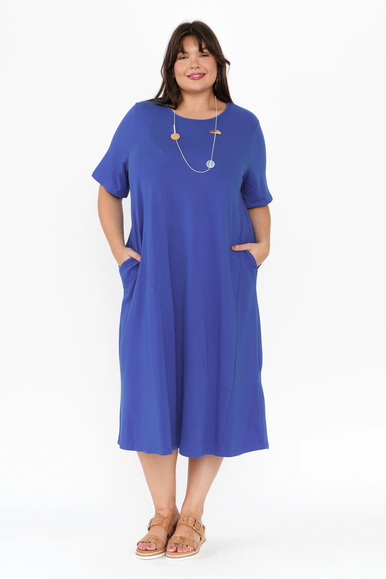 Bronte Cobalt Cotton Tee Dress