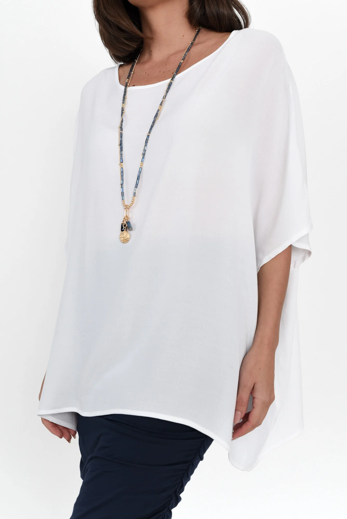 Mali White Drape Top