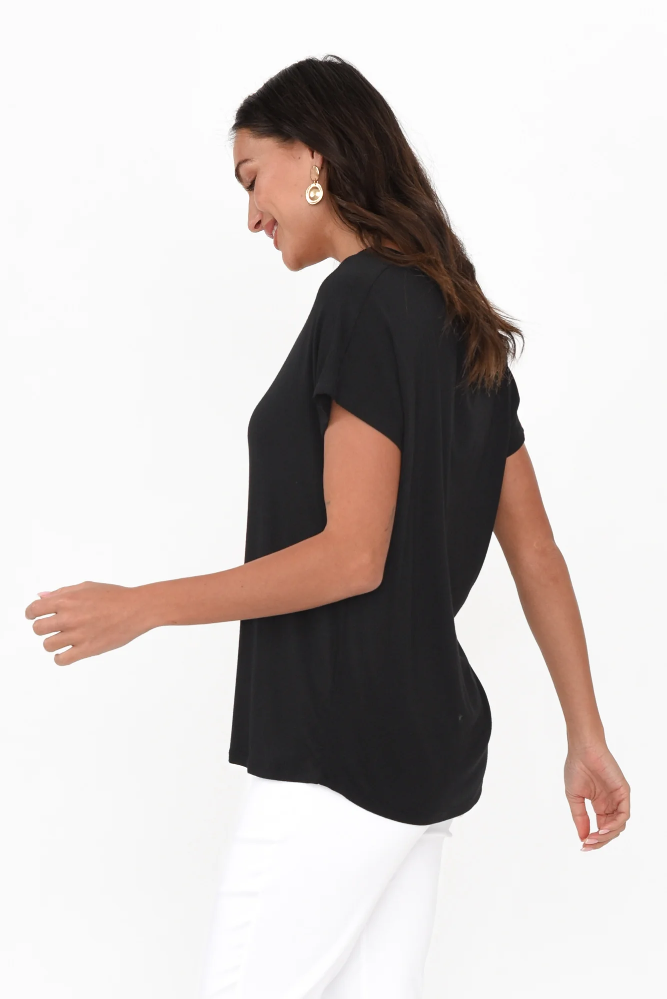 Eadie Black Bamboo Top