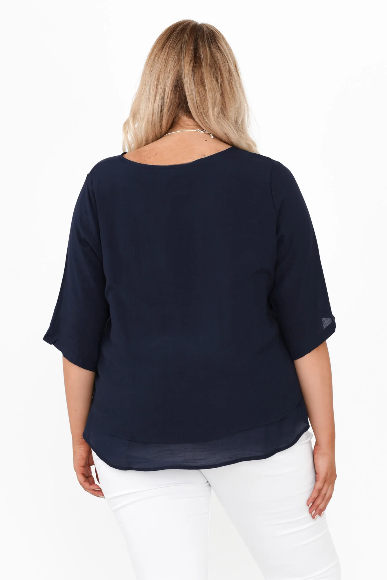 Liora Navy Layered Top