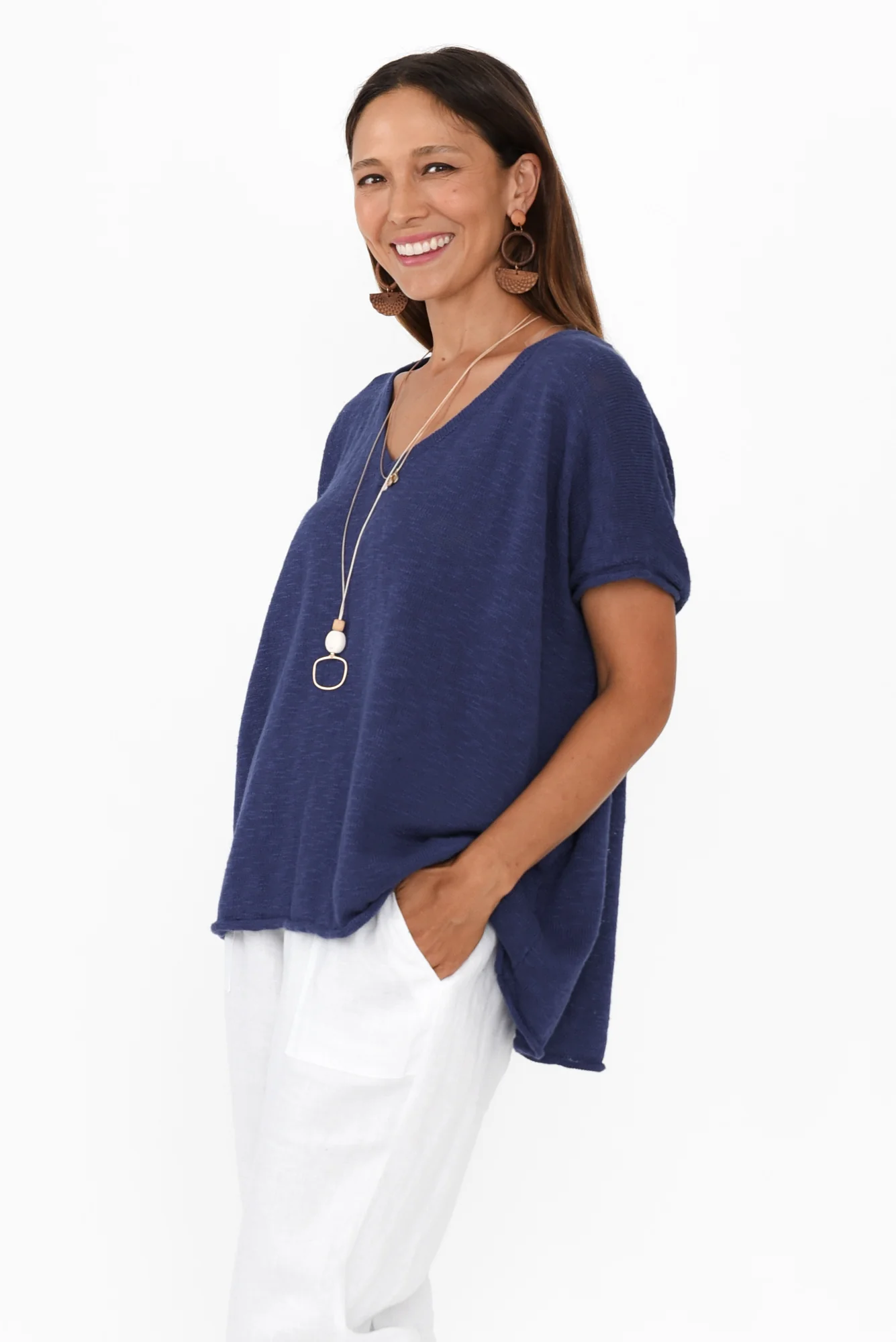 Saxon Cobalt Oversized Knit Top