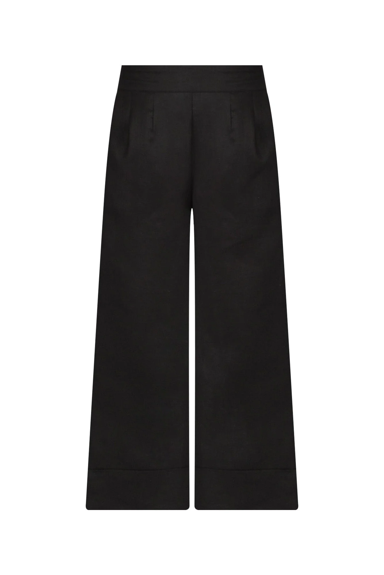 Elgon Black Linen Wide Leg Pants