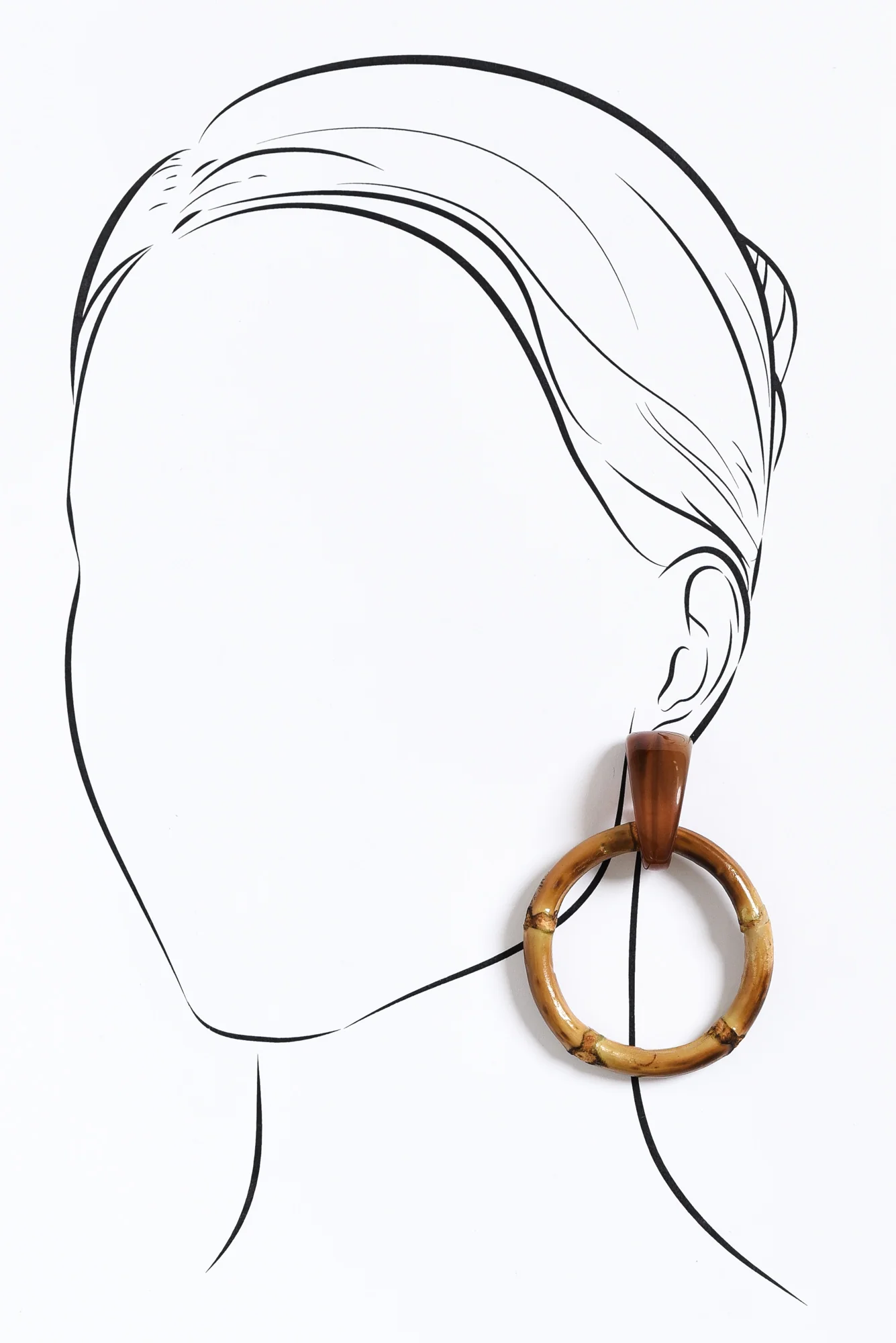 Bahamas Natural Bamboo Hoop Earrings