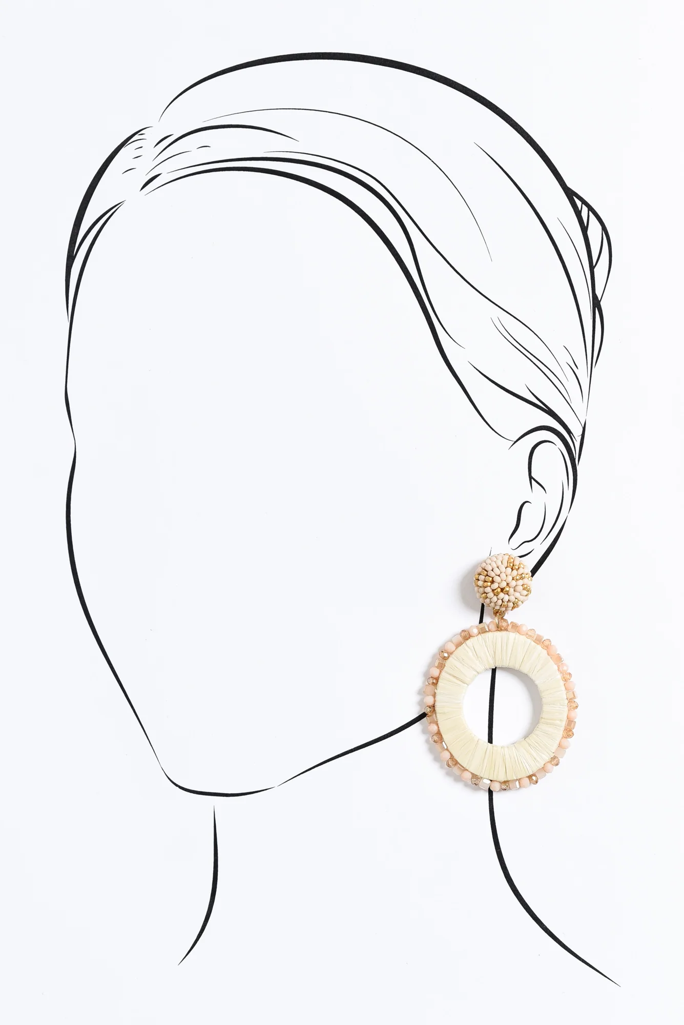 Solas Cream Beaded Drop Earrings