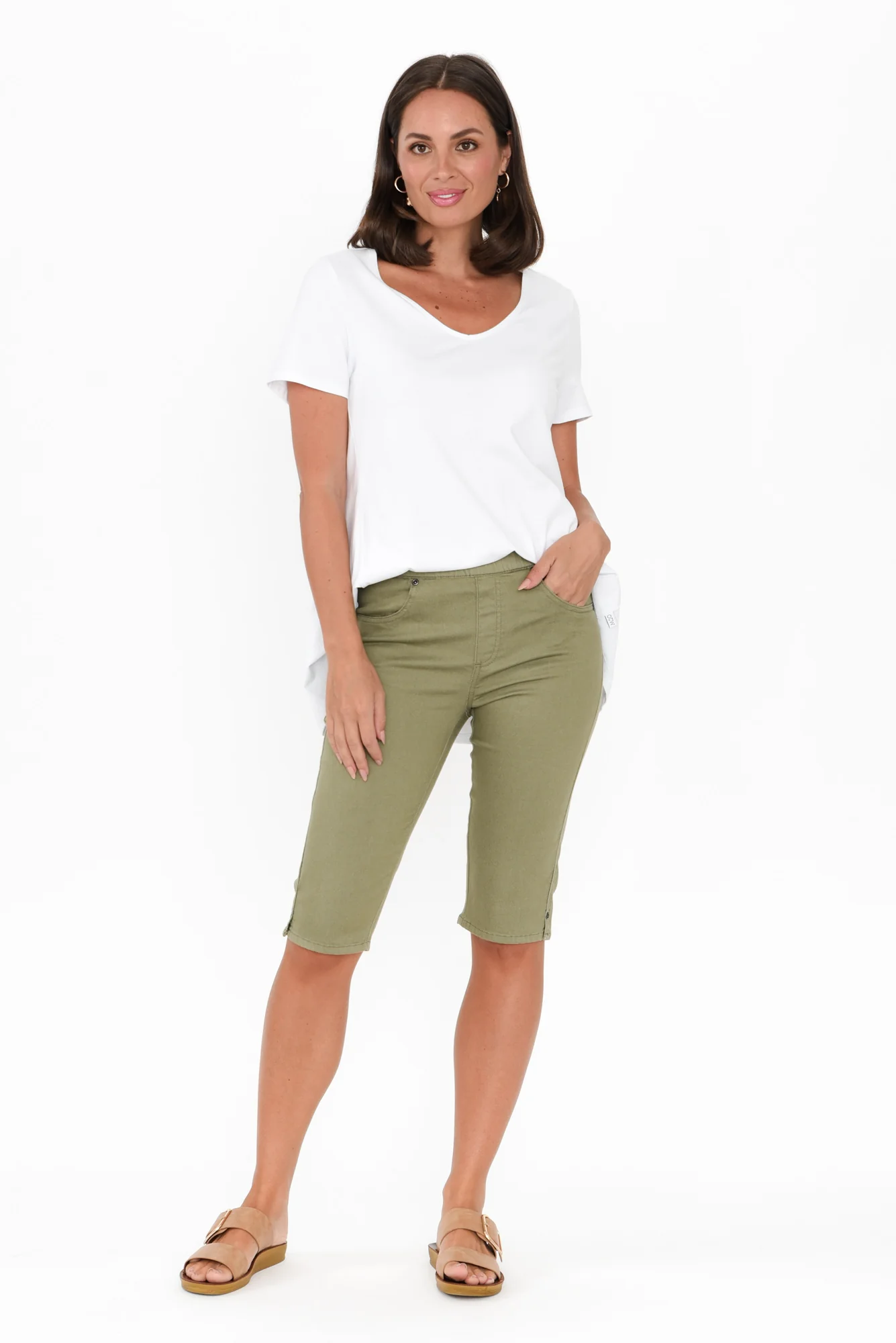 Tora Khaki Stretch Shorts