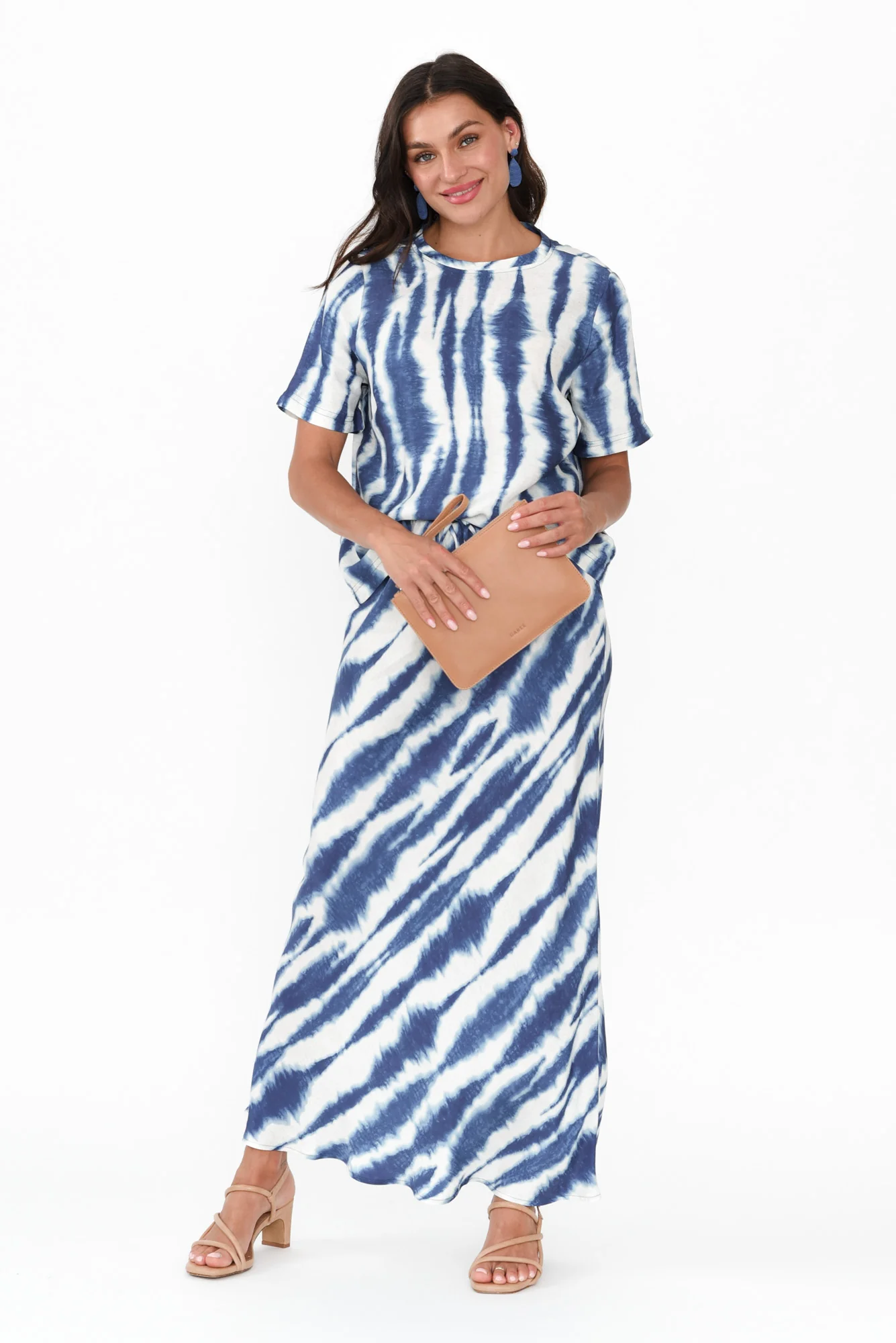 Mae Blue Tie Dye Cupro Skirt