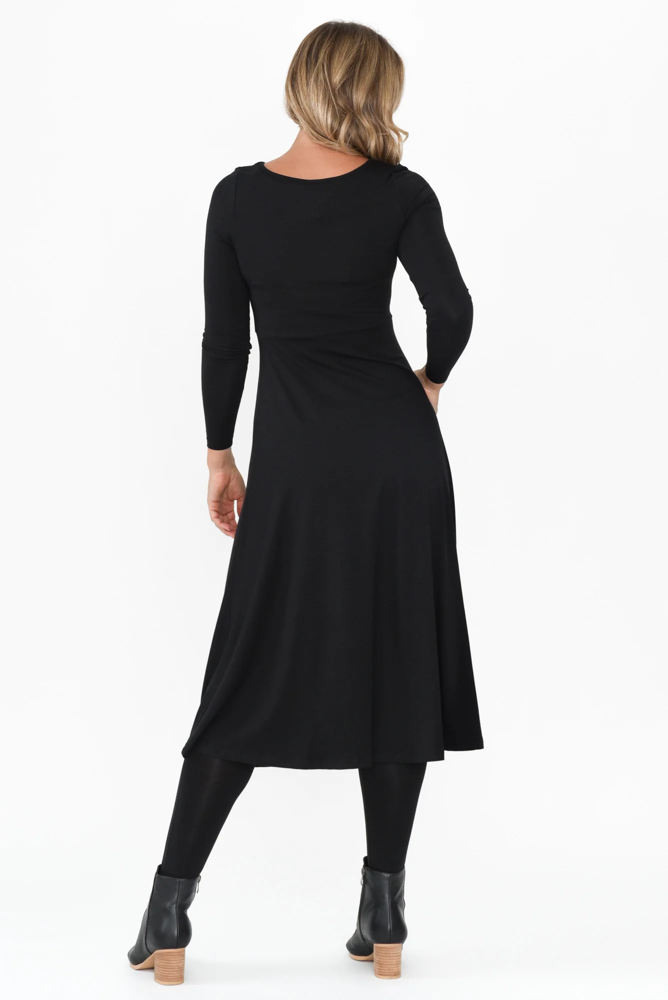 Olivia Black Bamboo Sleeved Dress