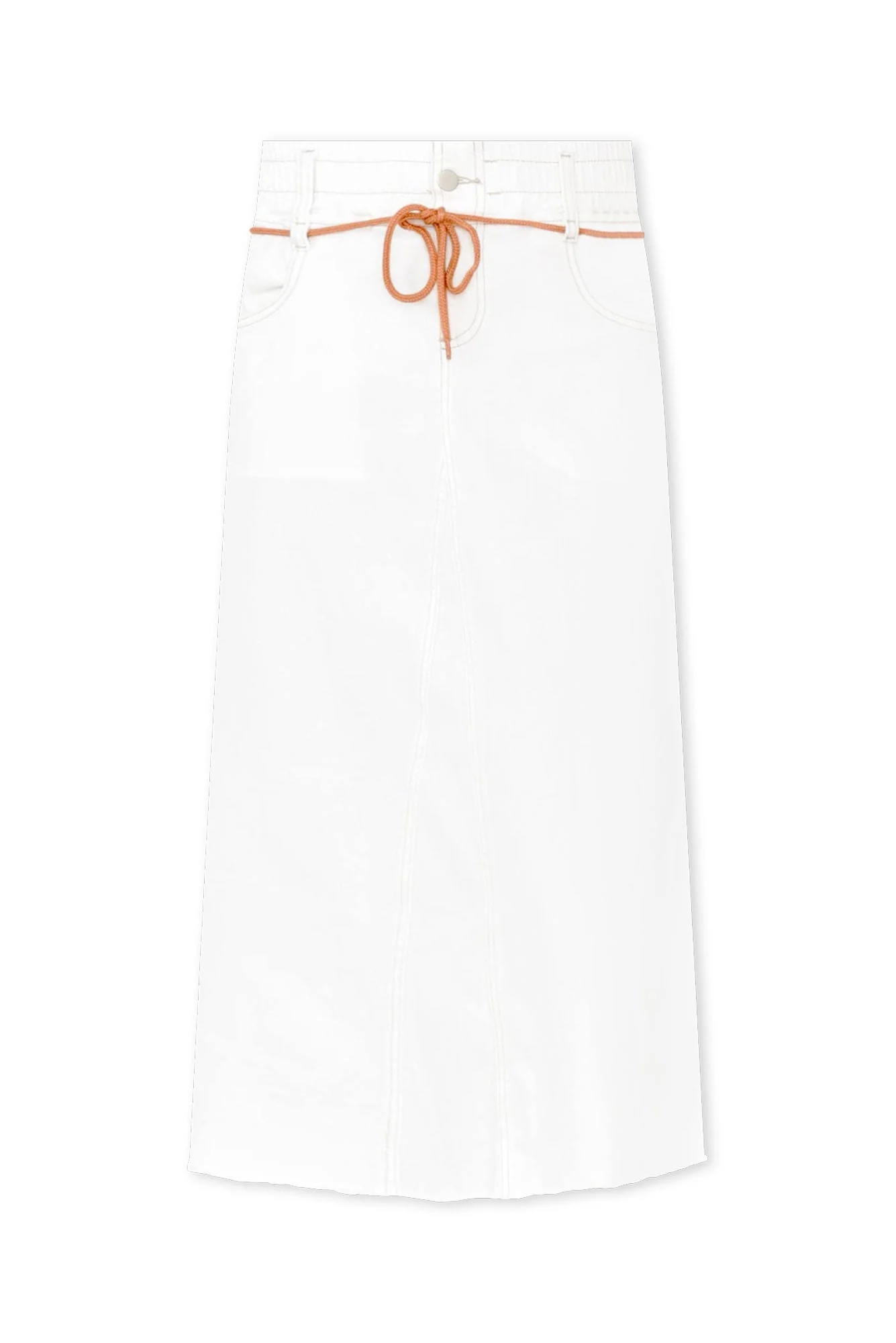 Lusia Ivory Denim Tie Skirt