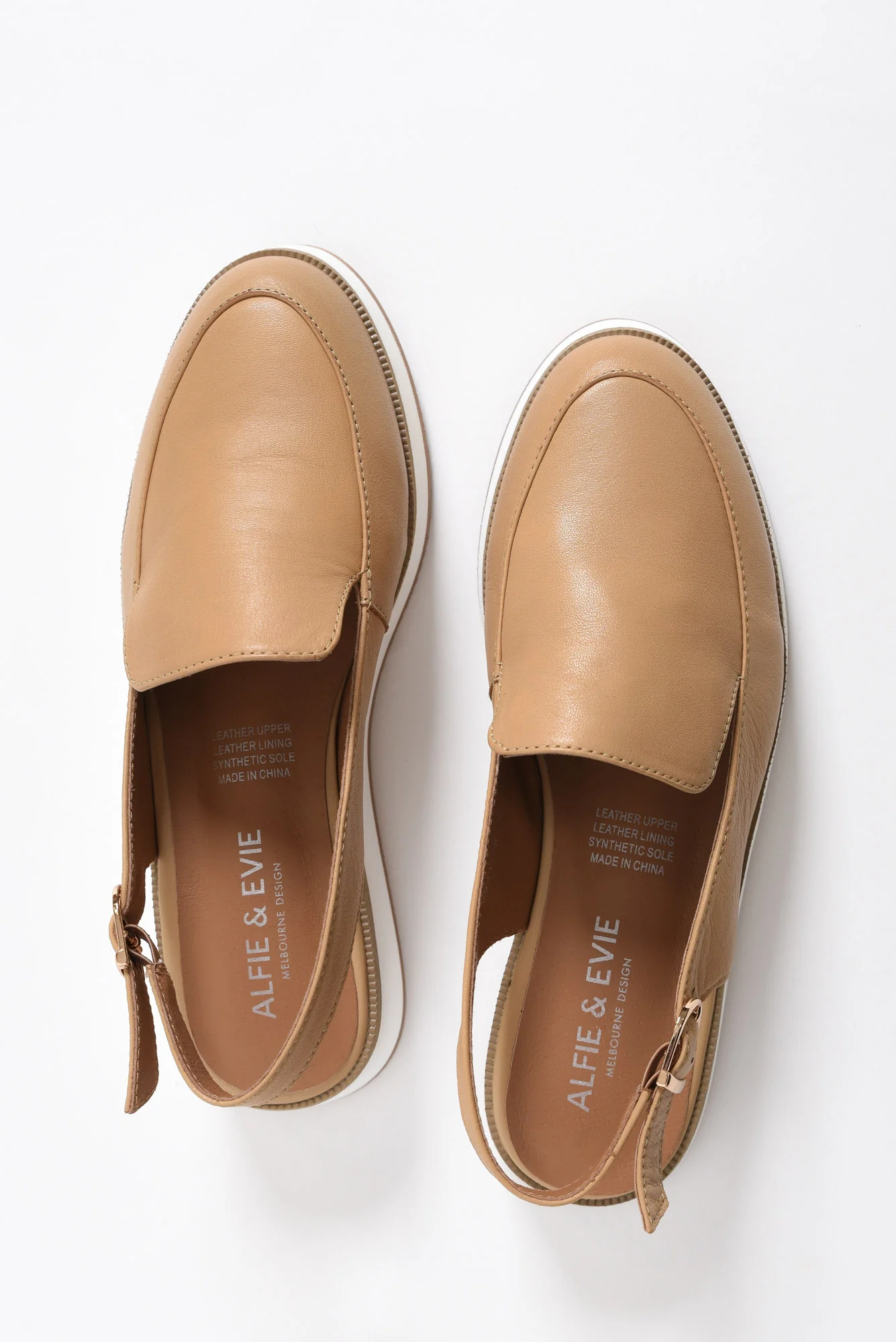 Quake Camel Leather Slingback Loafer