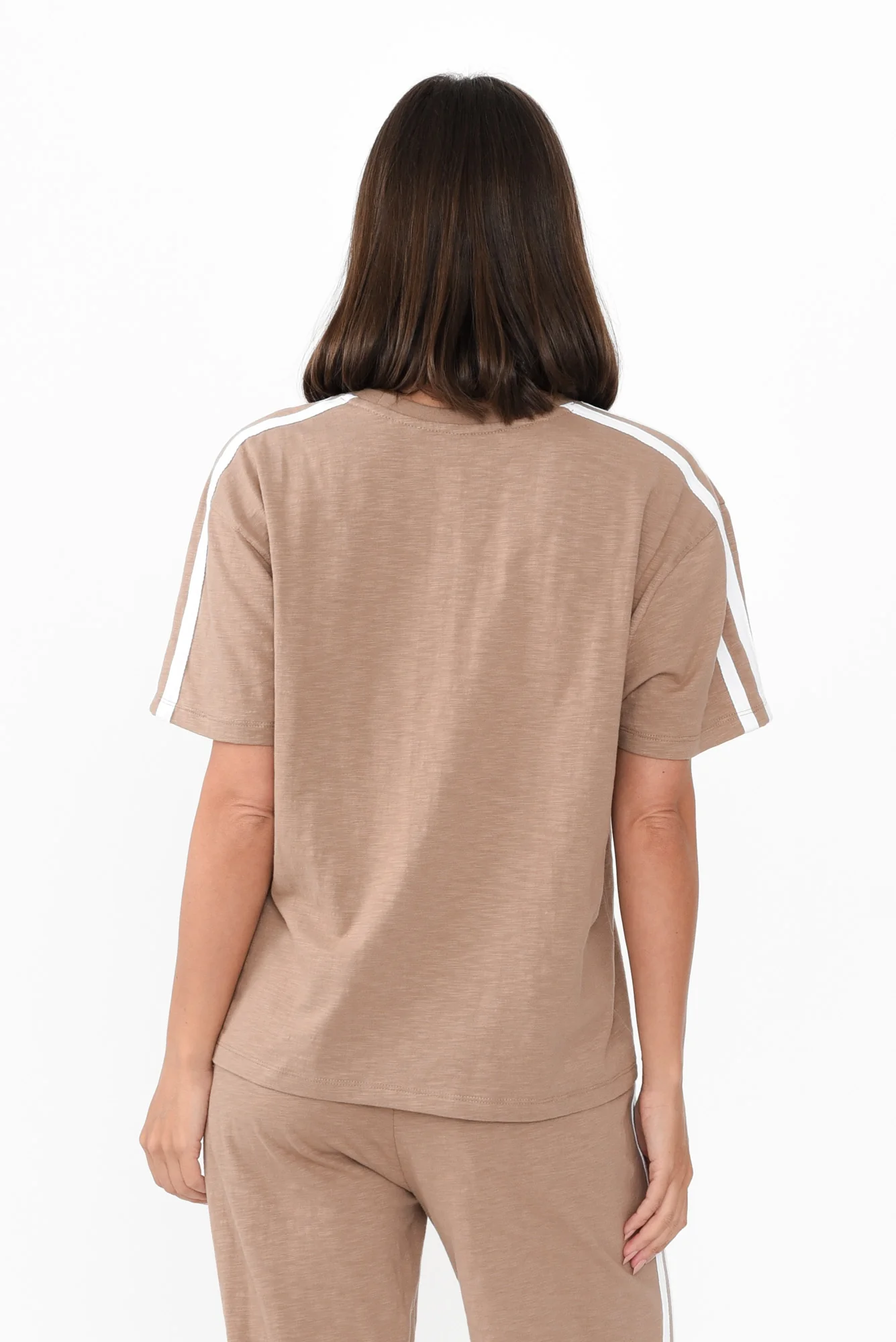 Power Mocha Trim Cotton Tee