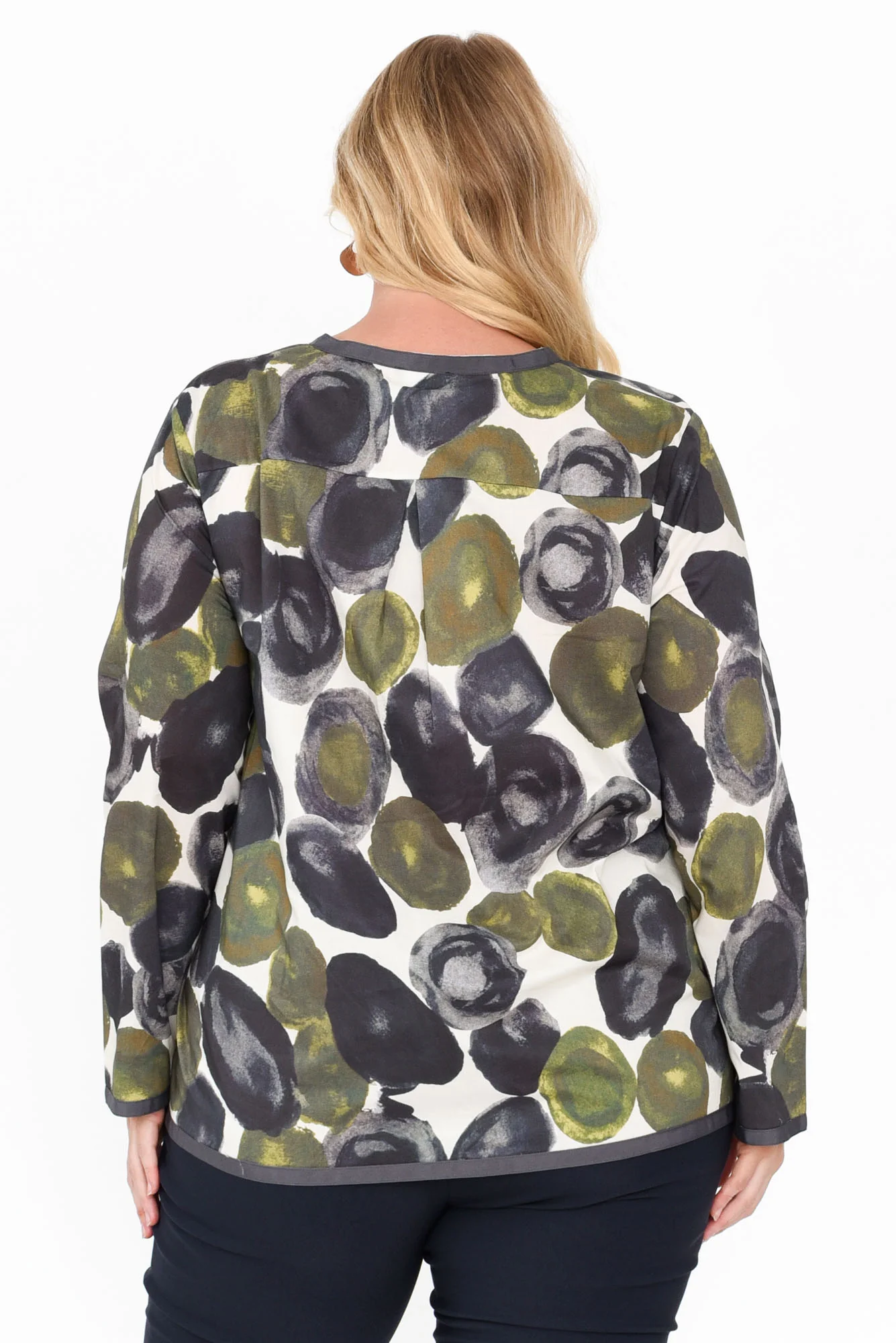 Mori Green Abstract Cotton Shirt