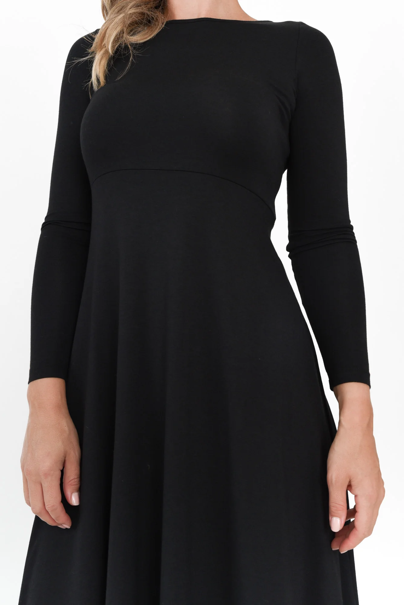 Olivia Black Bamboo Sleeved Dress