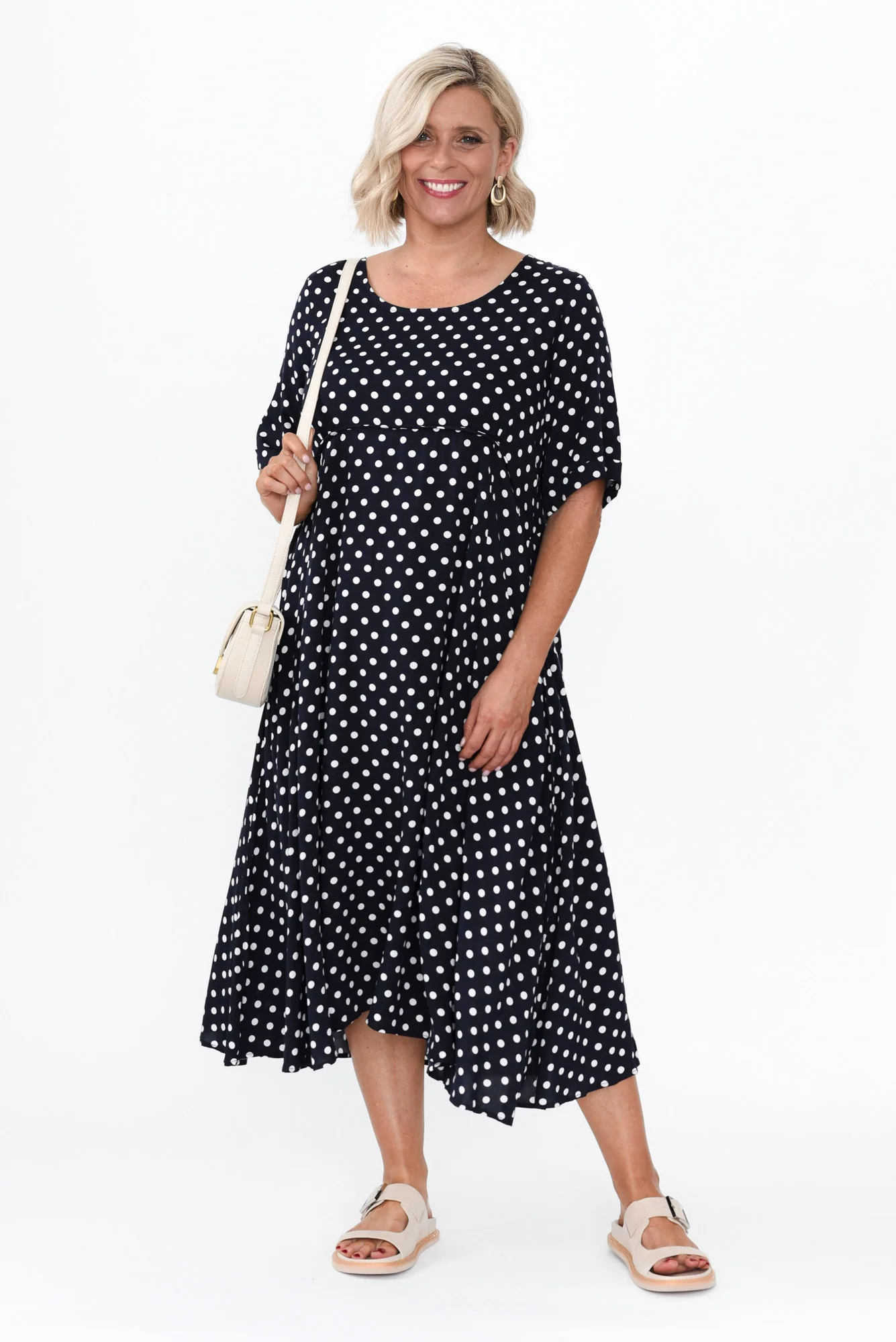 Sula Navy Spot Pocket Dress