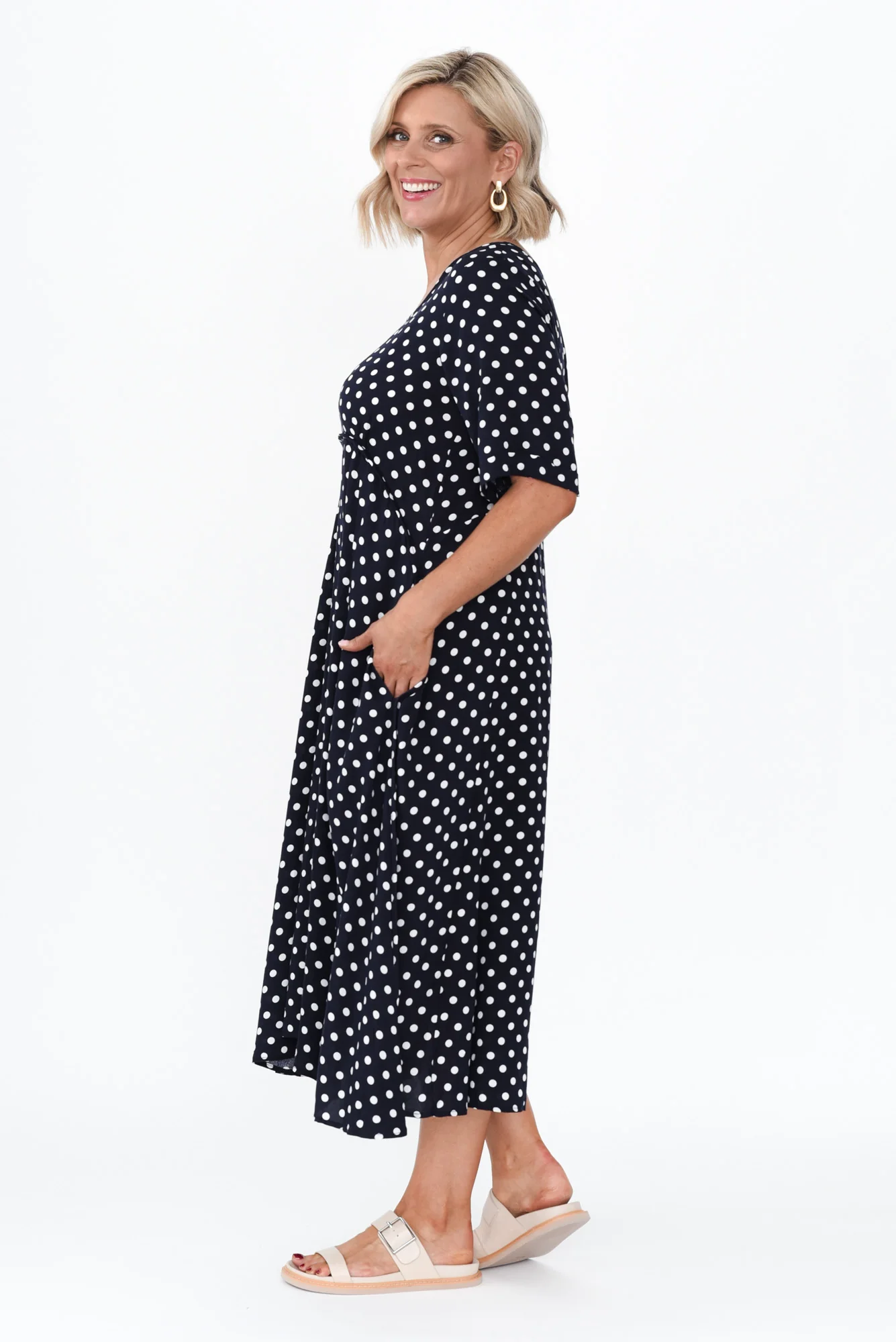 Sula Navy Spot Pocket Dress