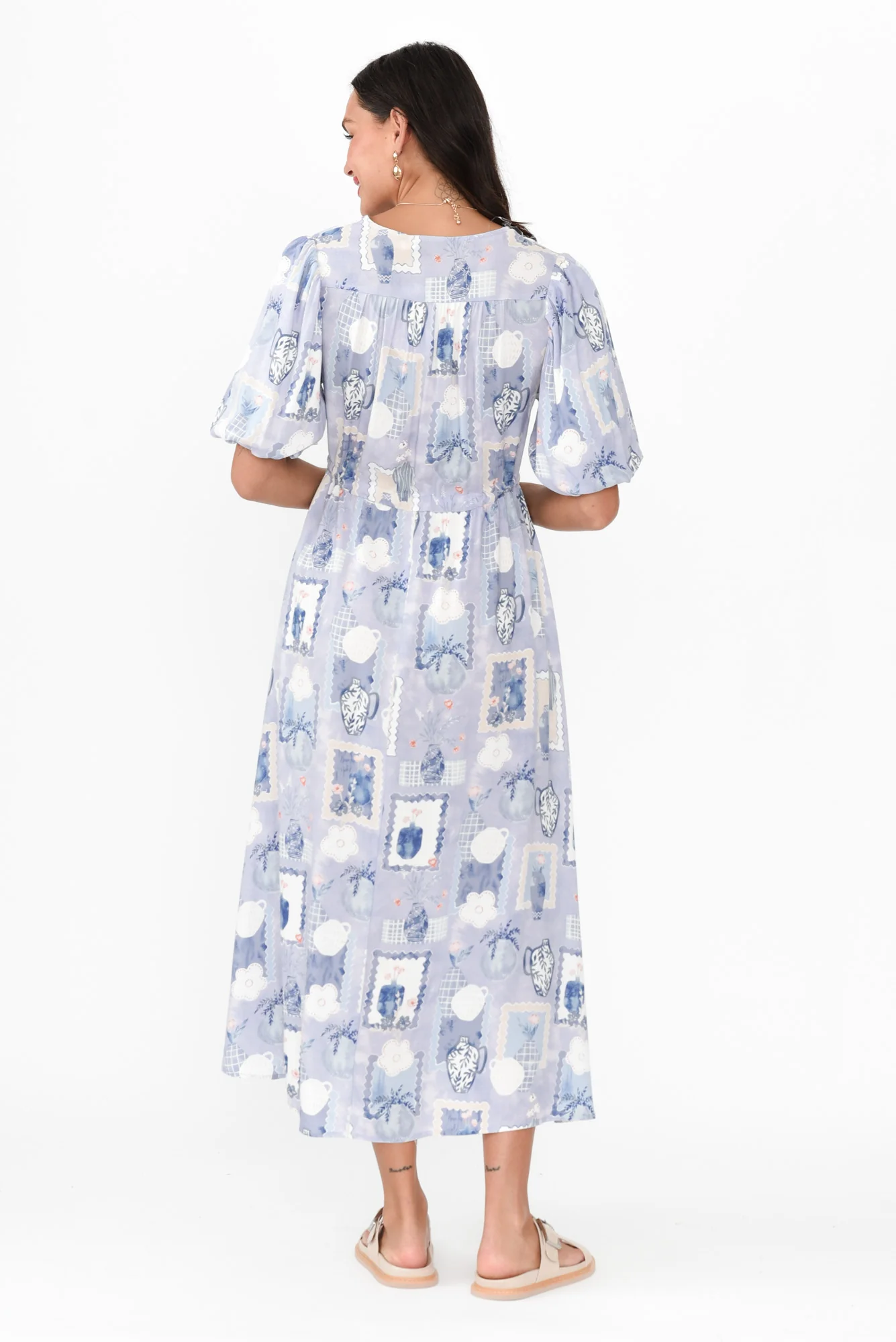 Mitzi Blue Tile Tie Dress