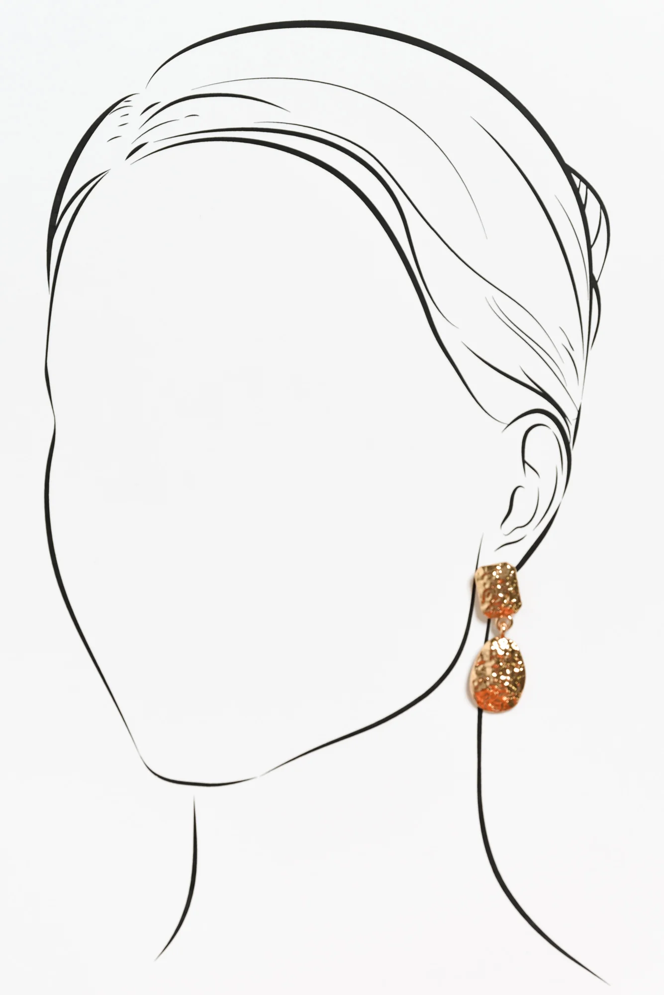 Mallow Gold Textured Drop Earrings