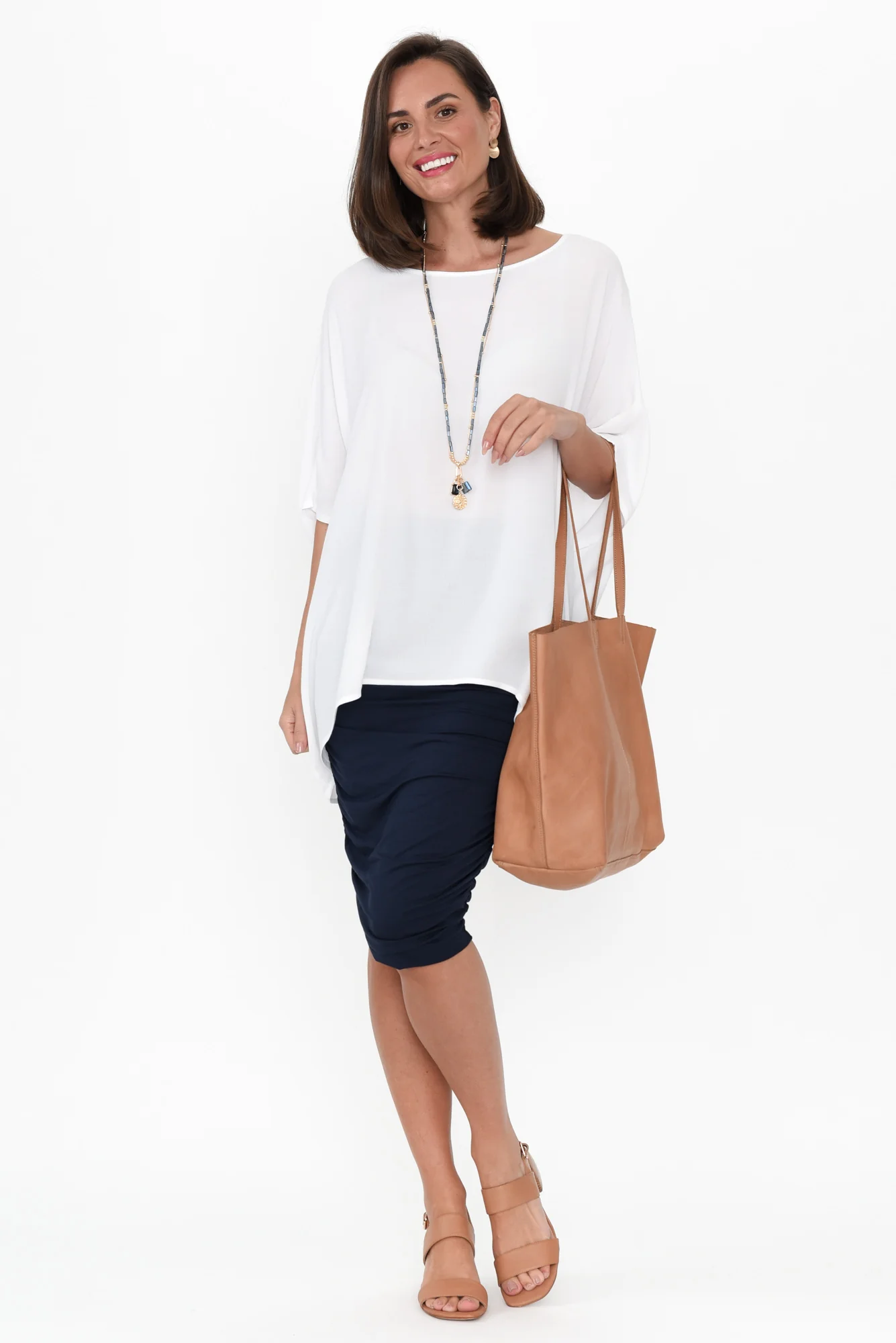 Mali White Drape Top