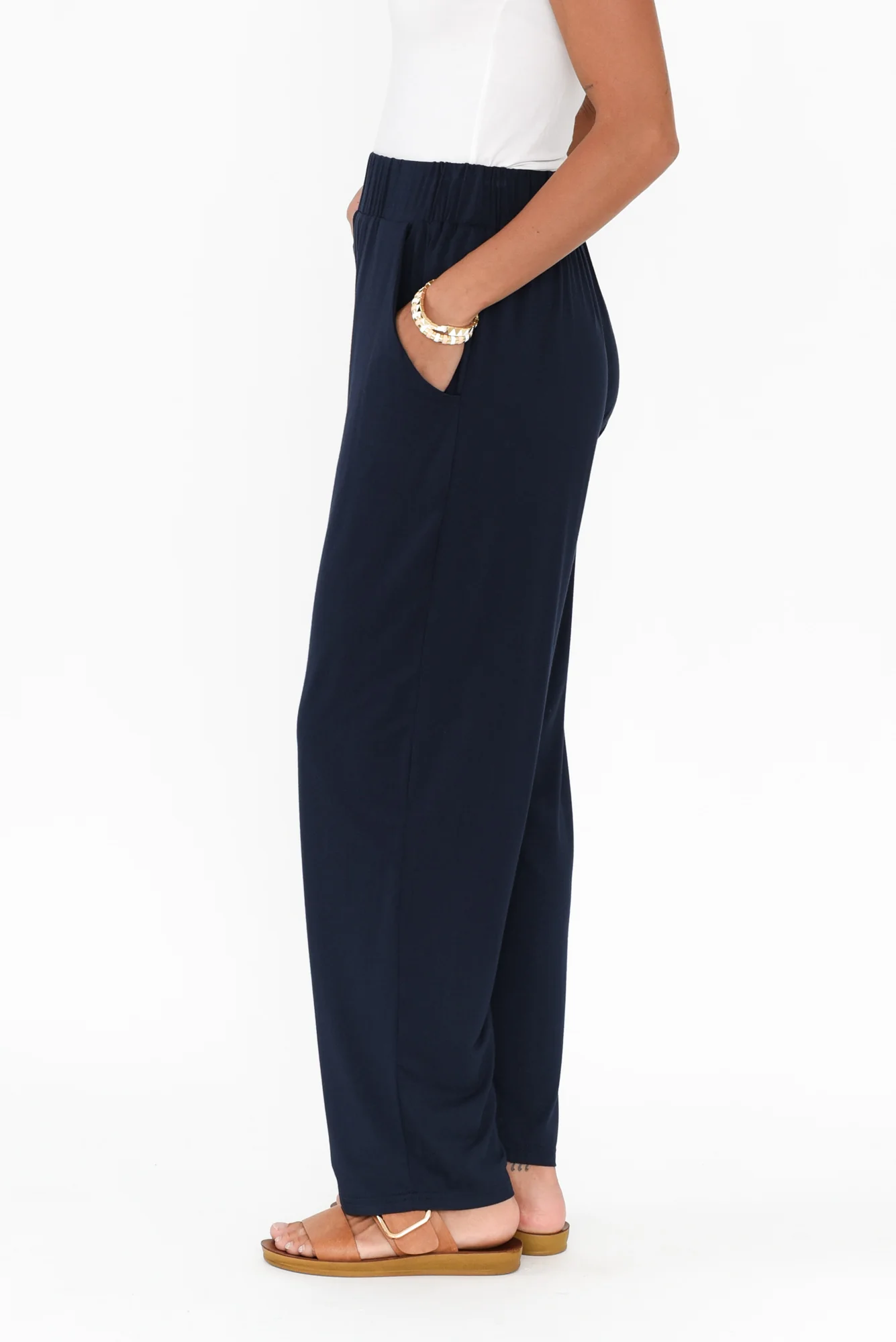Rosella Navy Bamboo Pants
