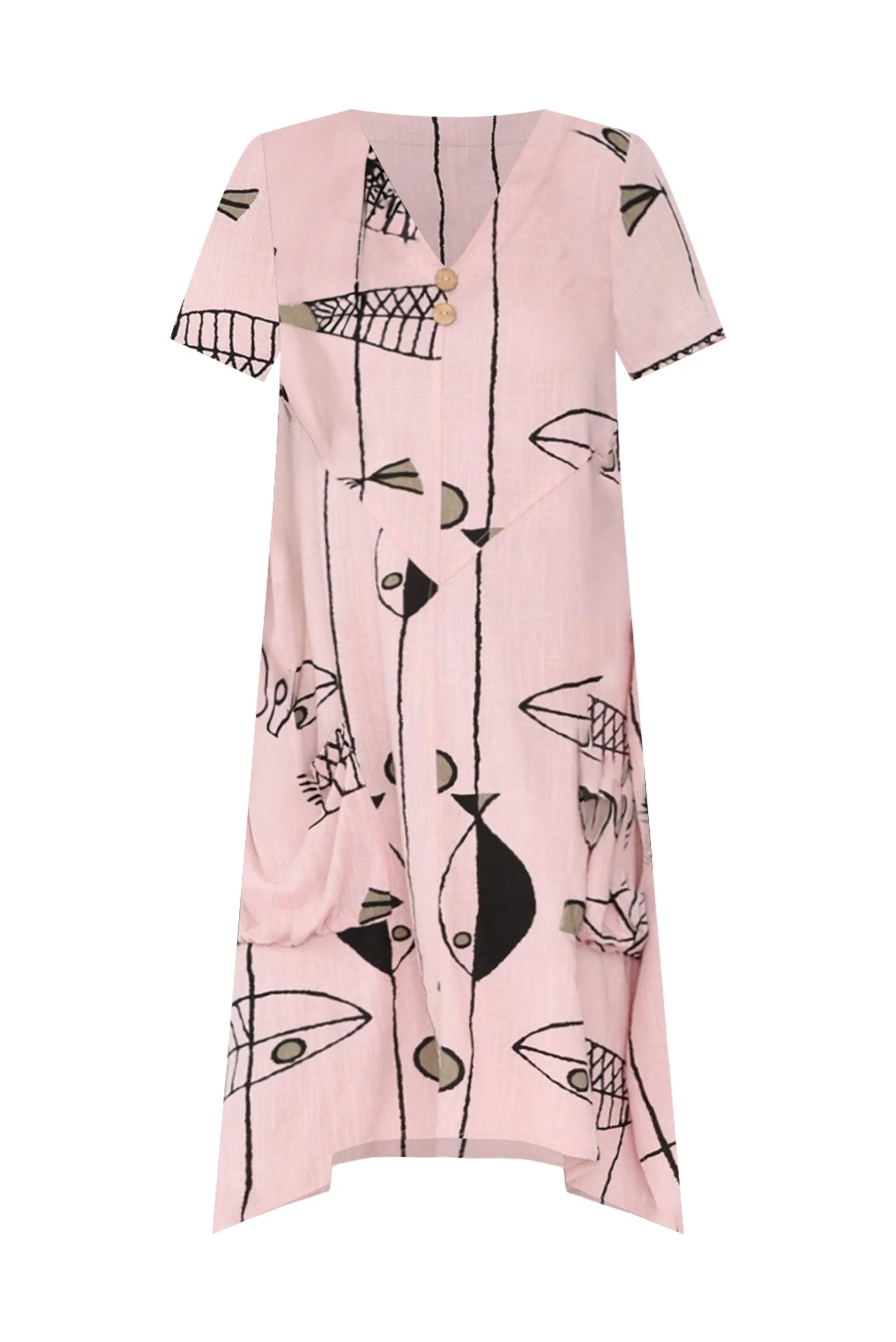 Bryant Pink Sea Linen Cotton Dress