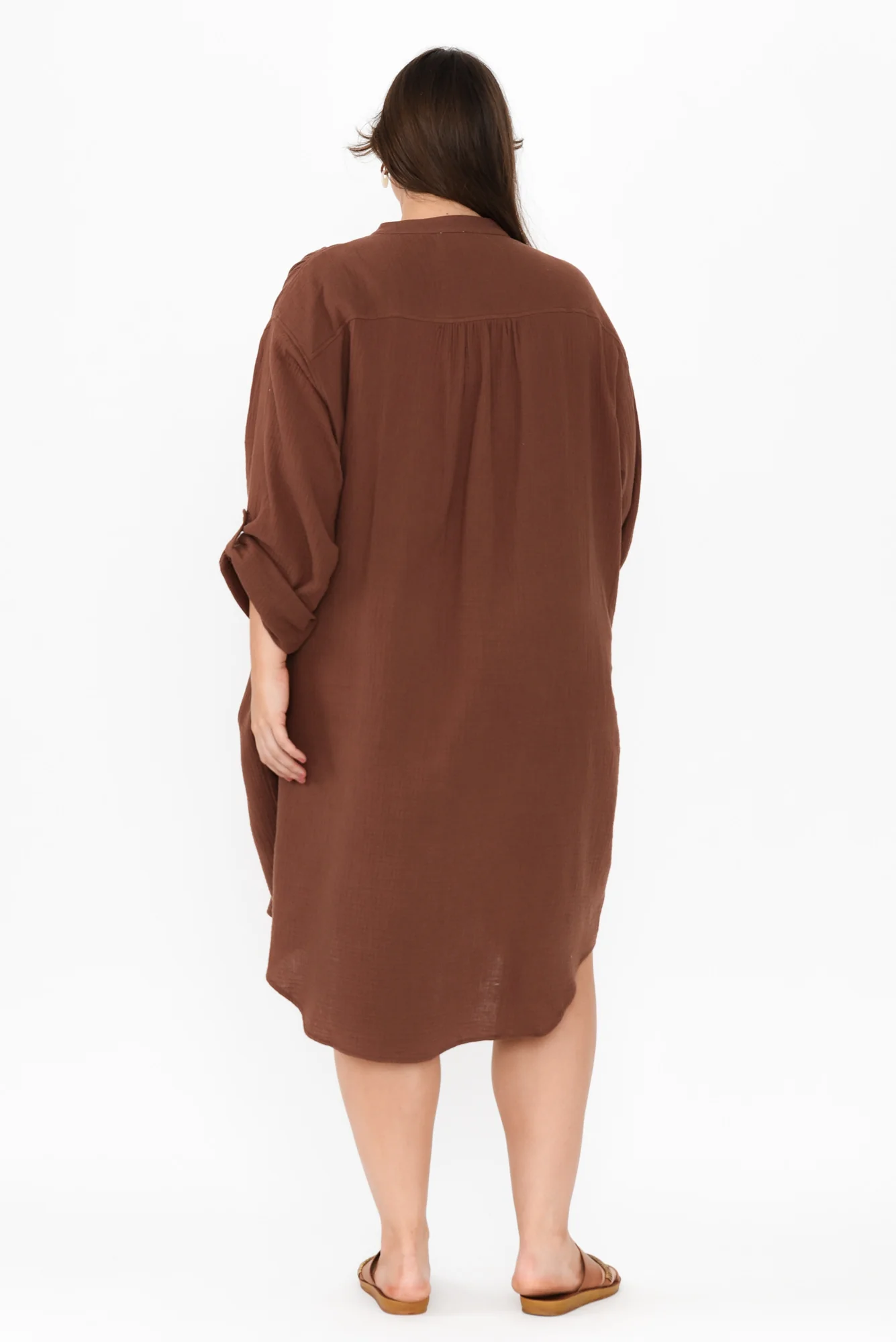 Tropez Mocha Cotton Cheesecloth Kaftan