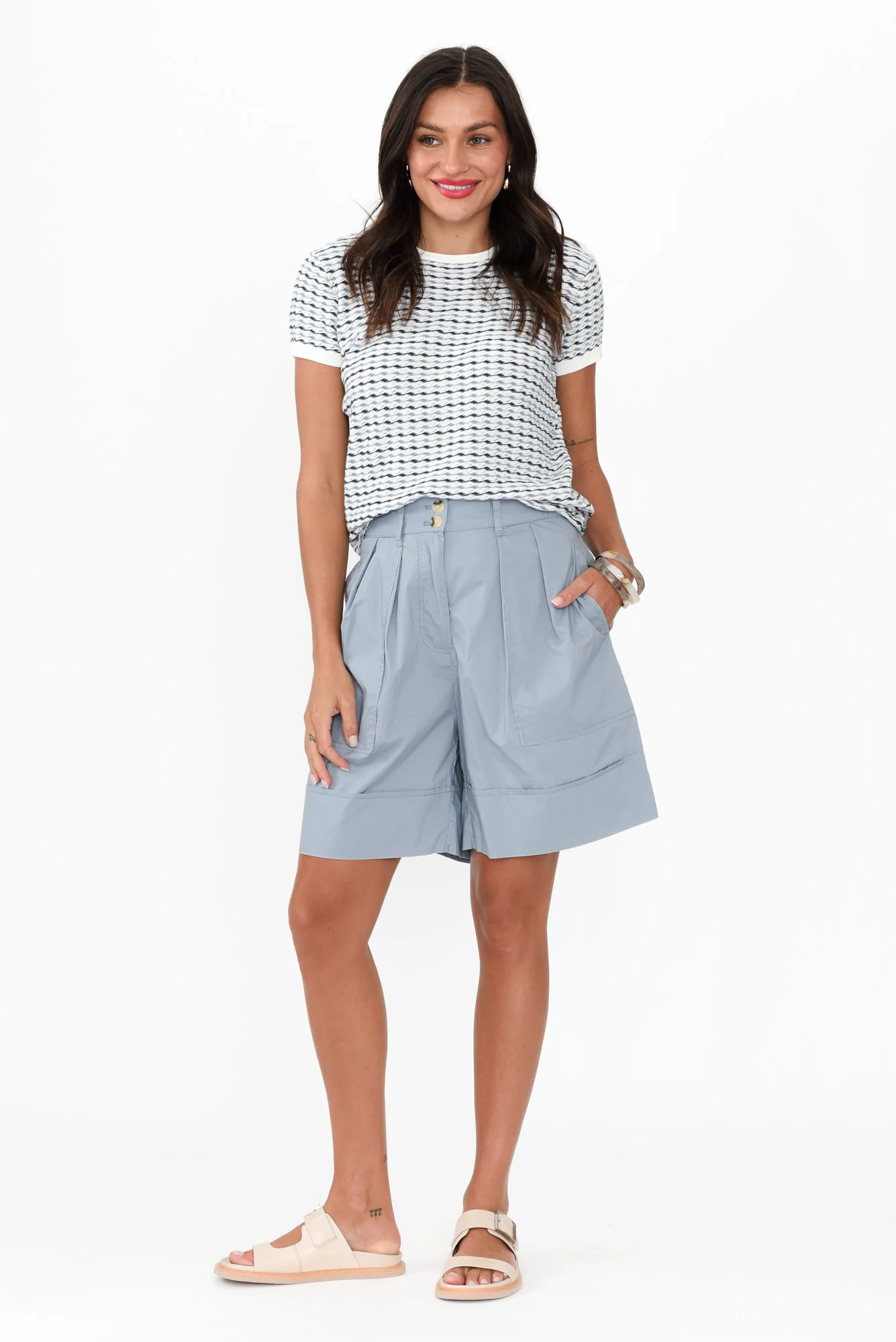 Ziggy Blue Stripe Cotton Knit Tee