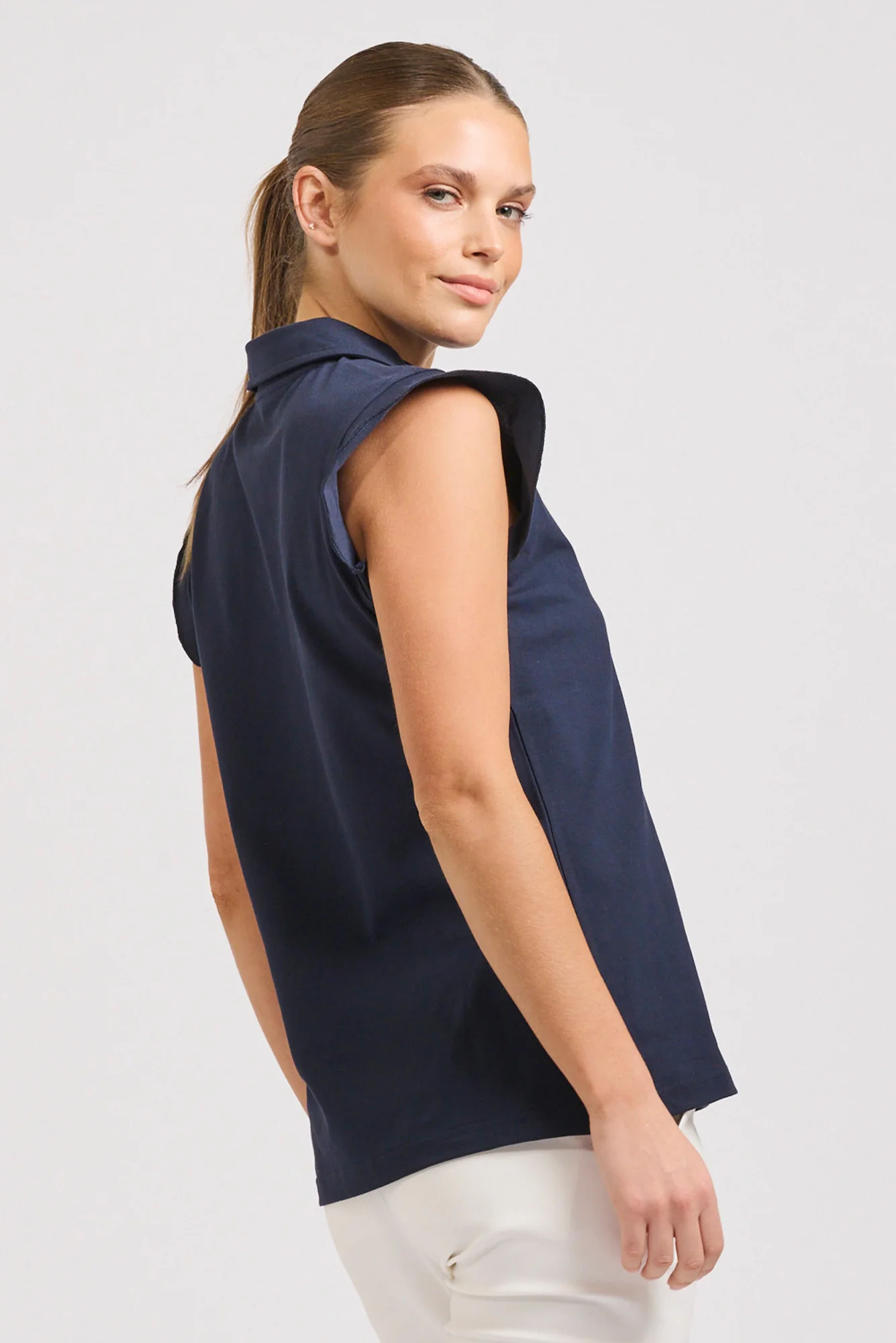 Ferra Navy Flutter Sleeve Polo