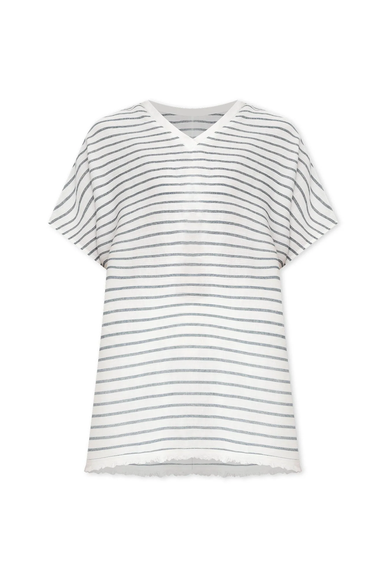 Hanley White Stripe Linen Blend Top